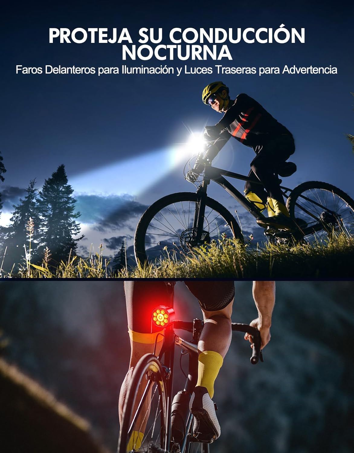 Detalle 2 de Babacom Luces Bicicleta Delantera y Trasera
