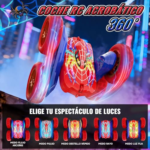 Detalle 2 de Coche Teledirigido 360° 4x4 Monster Truck Mirthigig – Luz y Acrobacias para Niños 4–12 años