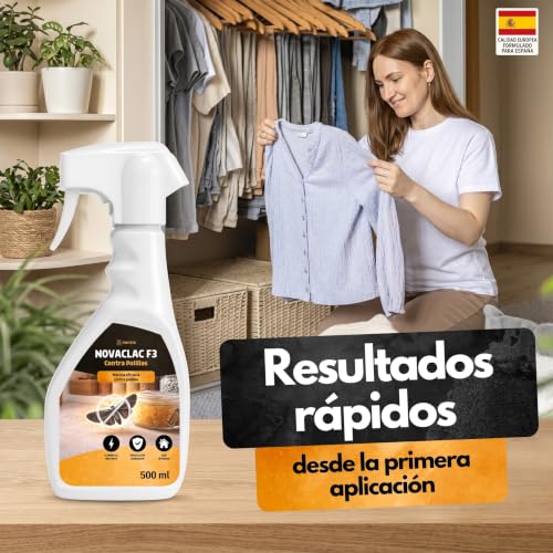 Detalle de NOVACLAC F3 Mata Polillas – 500 ml: spray insecticida para interiores de Panteer