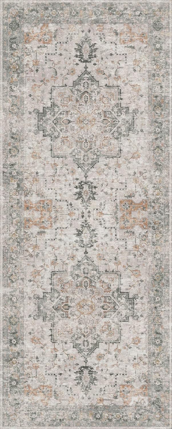 Thumbnail 6 de GENIMO 2x4 Washable Entryway Rug: Non-Slip, Vintage Floral Indoor Mat