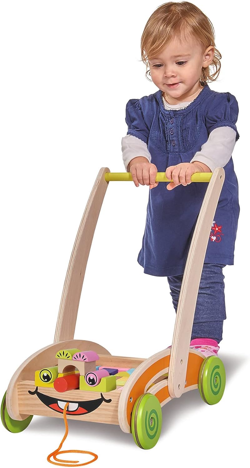 Thumbnail 1 de Eichhorn 100001833 Spiel- und Lauflernwagen (teilmontiert) mit 35 bunten Holzbausteinen