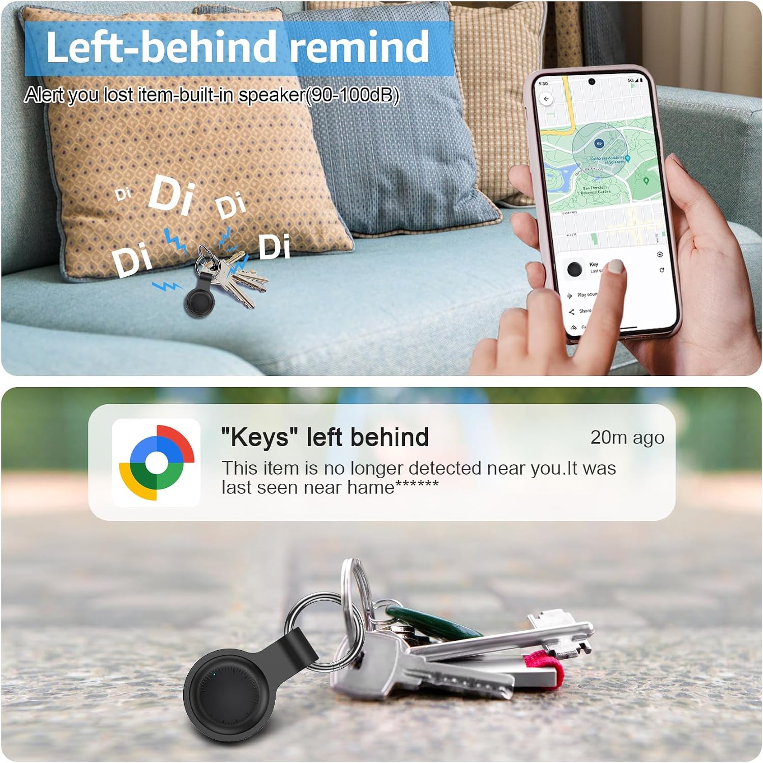 Detalle de Air Tracker Android – 4 Smart Tag Bluetooth per chiavi, portafoglio e bagagli, con Google Find Hub