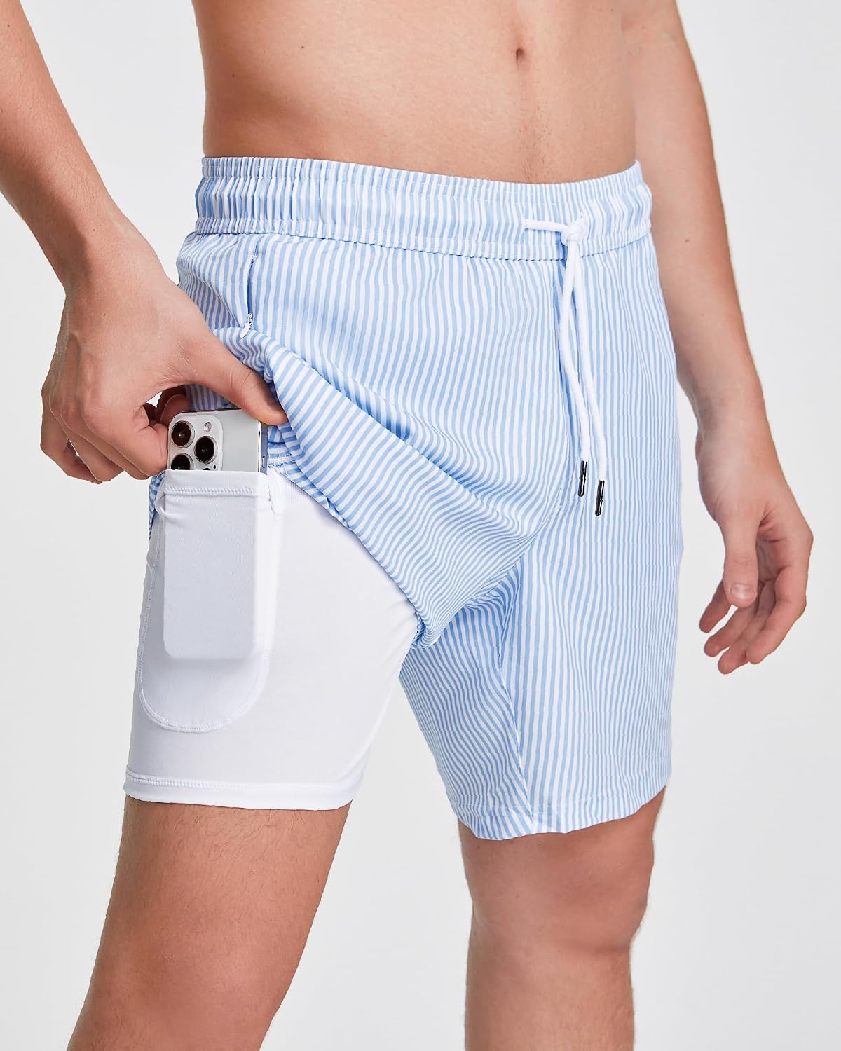 Detalle 2 de maamgic 2-in-1 Mens Swim Trunks 7" Swim Shorts