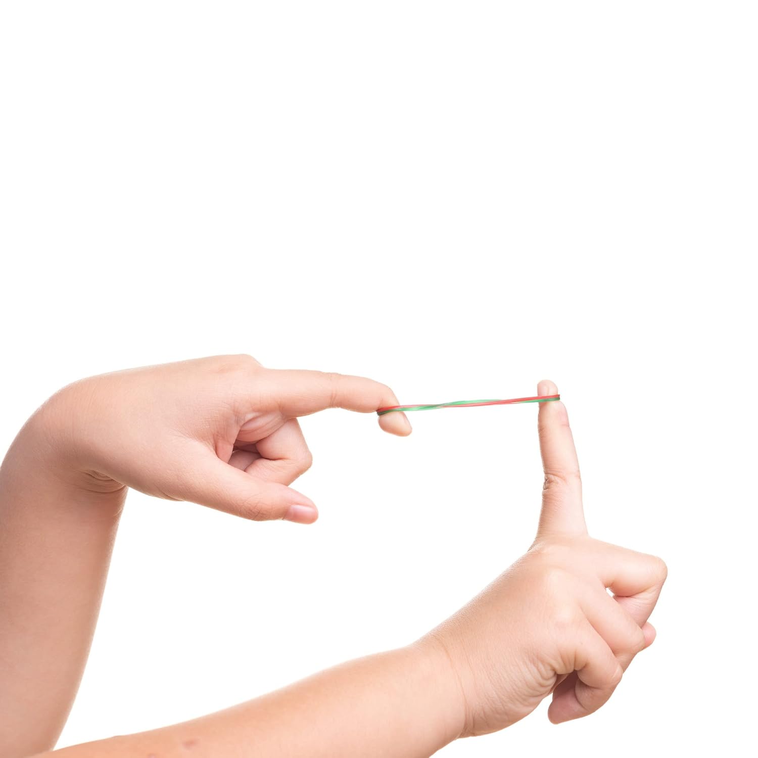 Detalle de D.RECT gummiband, 100 g med cirka 360 stycken i blandade färger