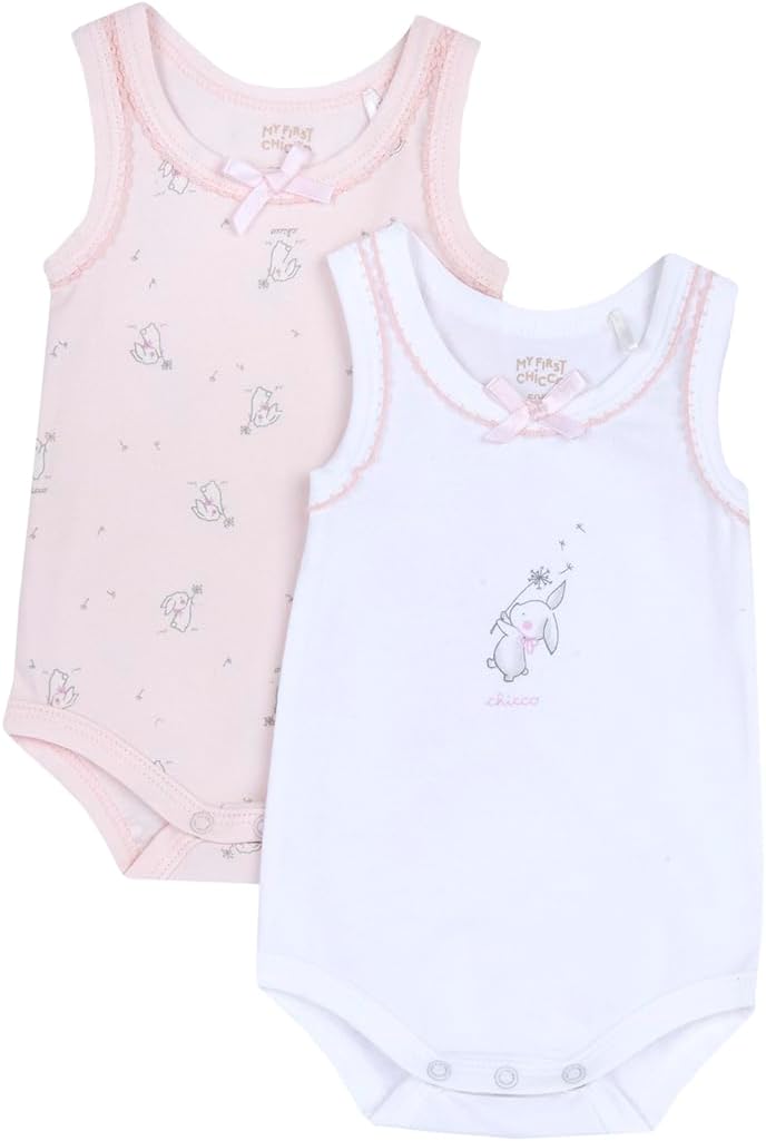 Thumbnail 6 de Chicco Body Bébé sans manches avec ouverture confort et rabat – Lot de 2, coton léger