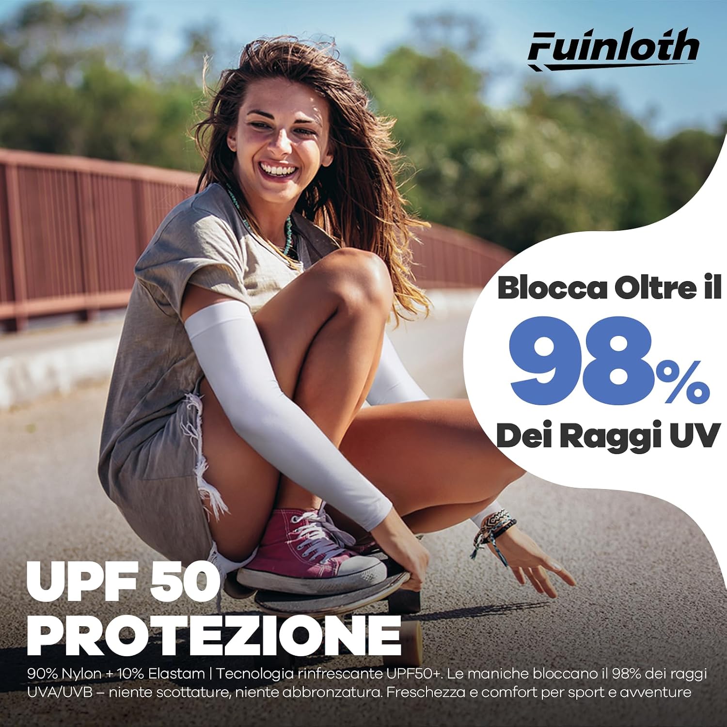 Detalle de Fuínloth manicotti braccia uomo e donna per sport (padel, basket, pallavolo, running)