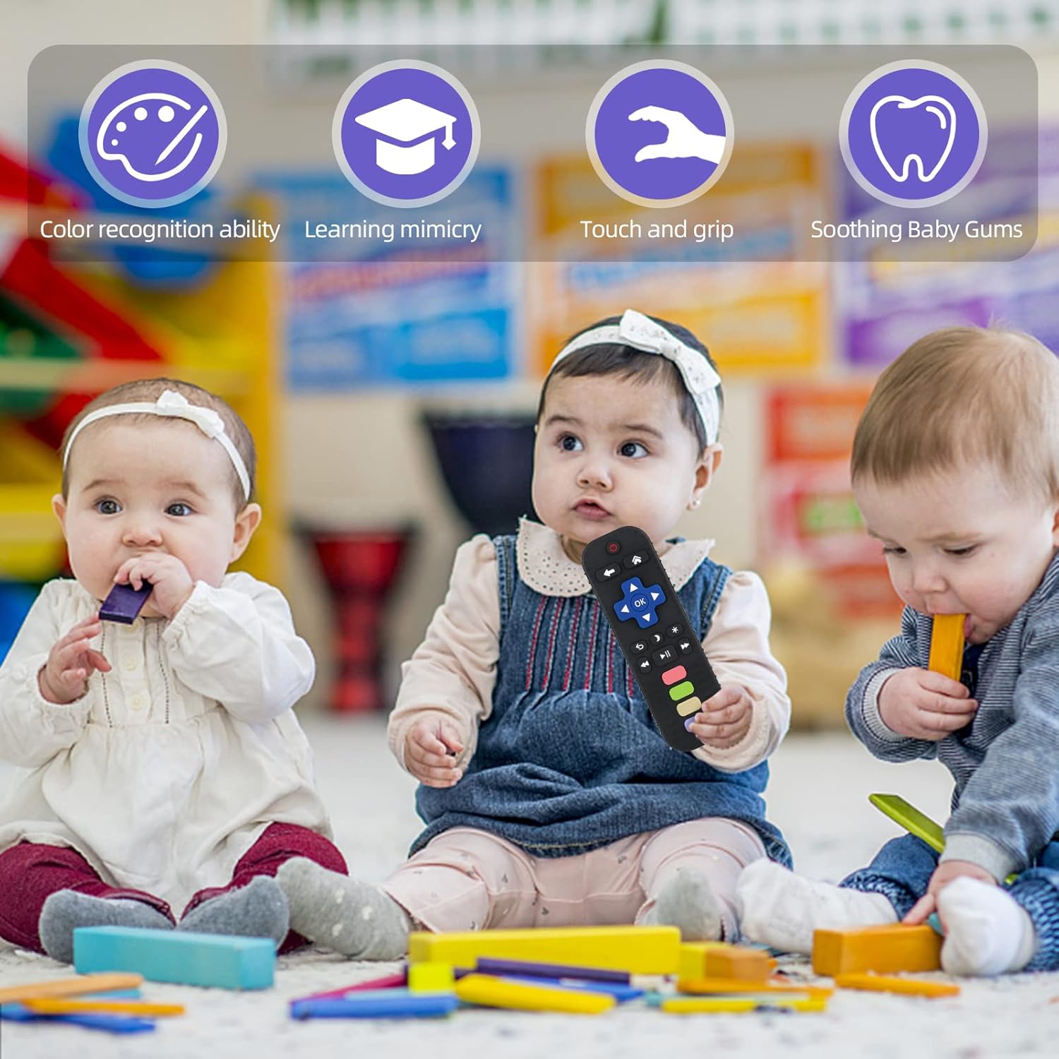 Thumbnail 6 de Chuya Baby Teether Toy TV Remote Shape for 3–24 Months