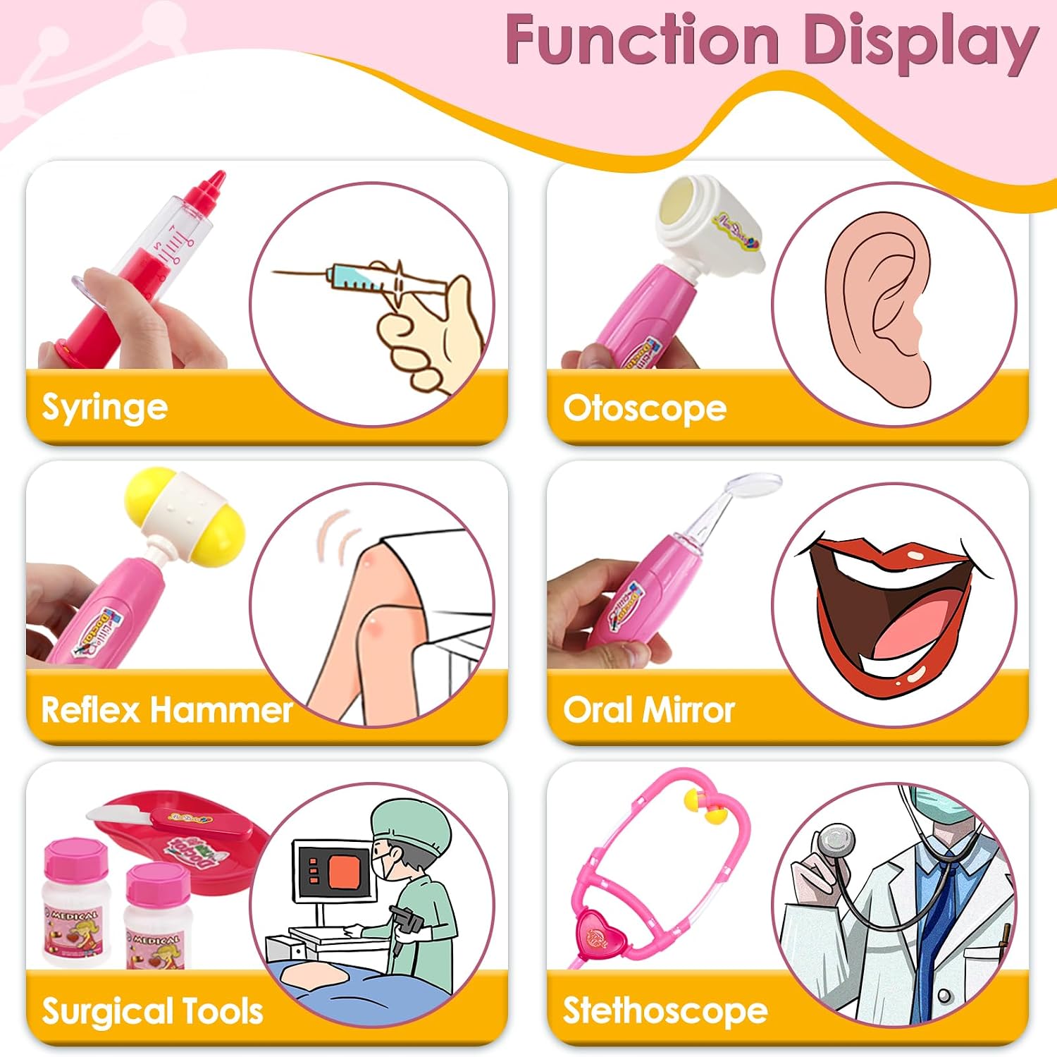 Thumbnail 2 de BUYGER Elektronisch Arztkoffer Rosa – Spielset für Kinder ab 3 Jahren
