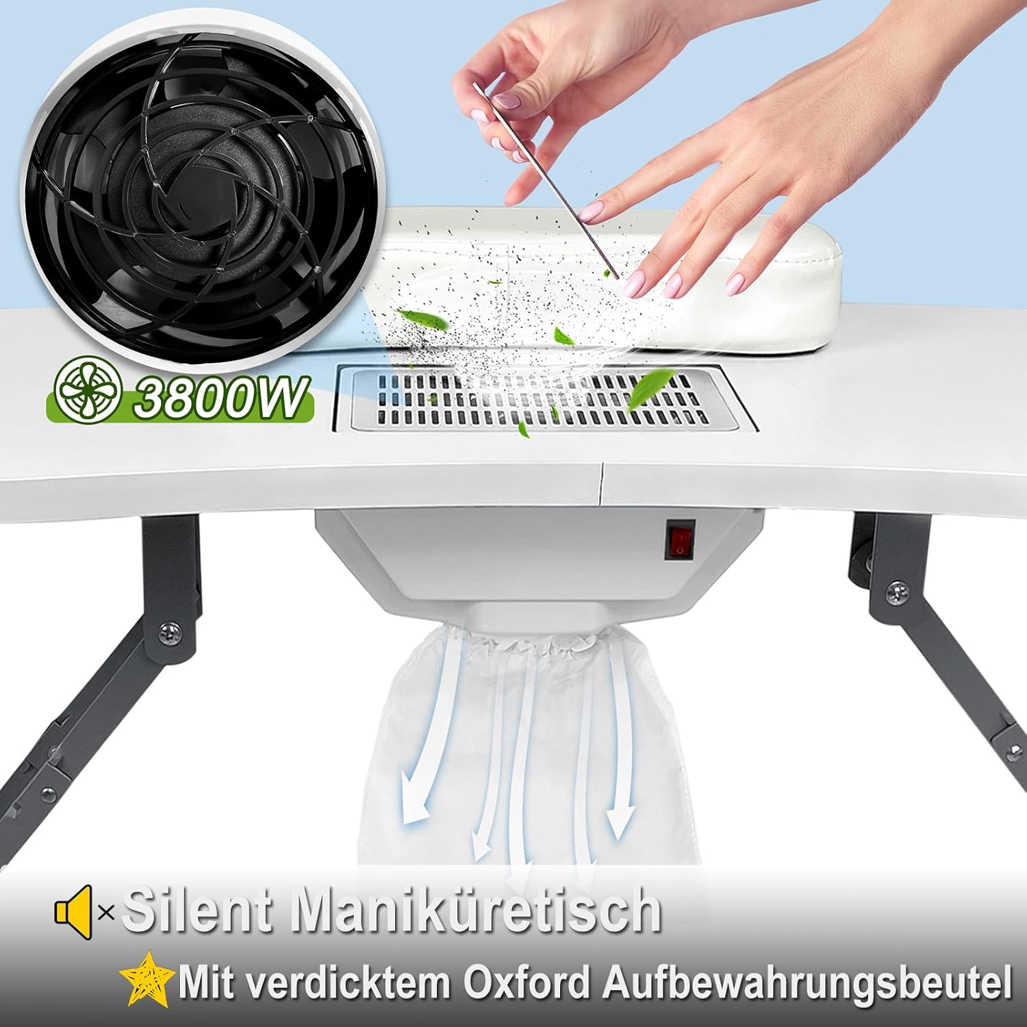 Thumbnail 3 de YRHome table de manucure pliable 98 x 44 x 77