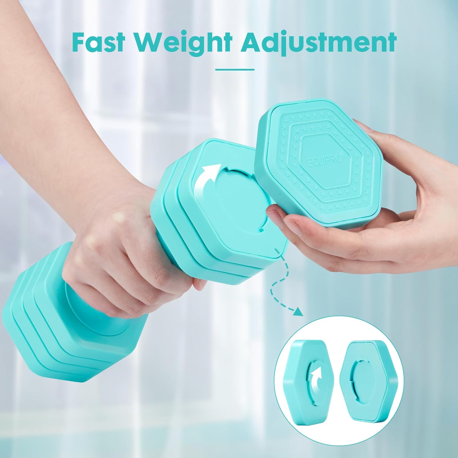 Thumbnail 5 de EQUIPRO Adjustable Dumbbell 2-5 lb 🏋️♀