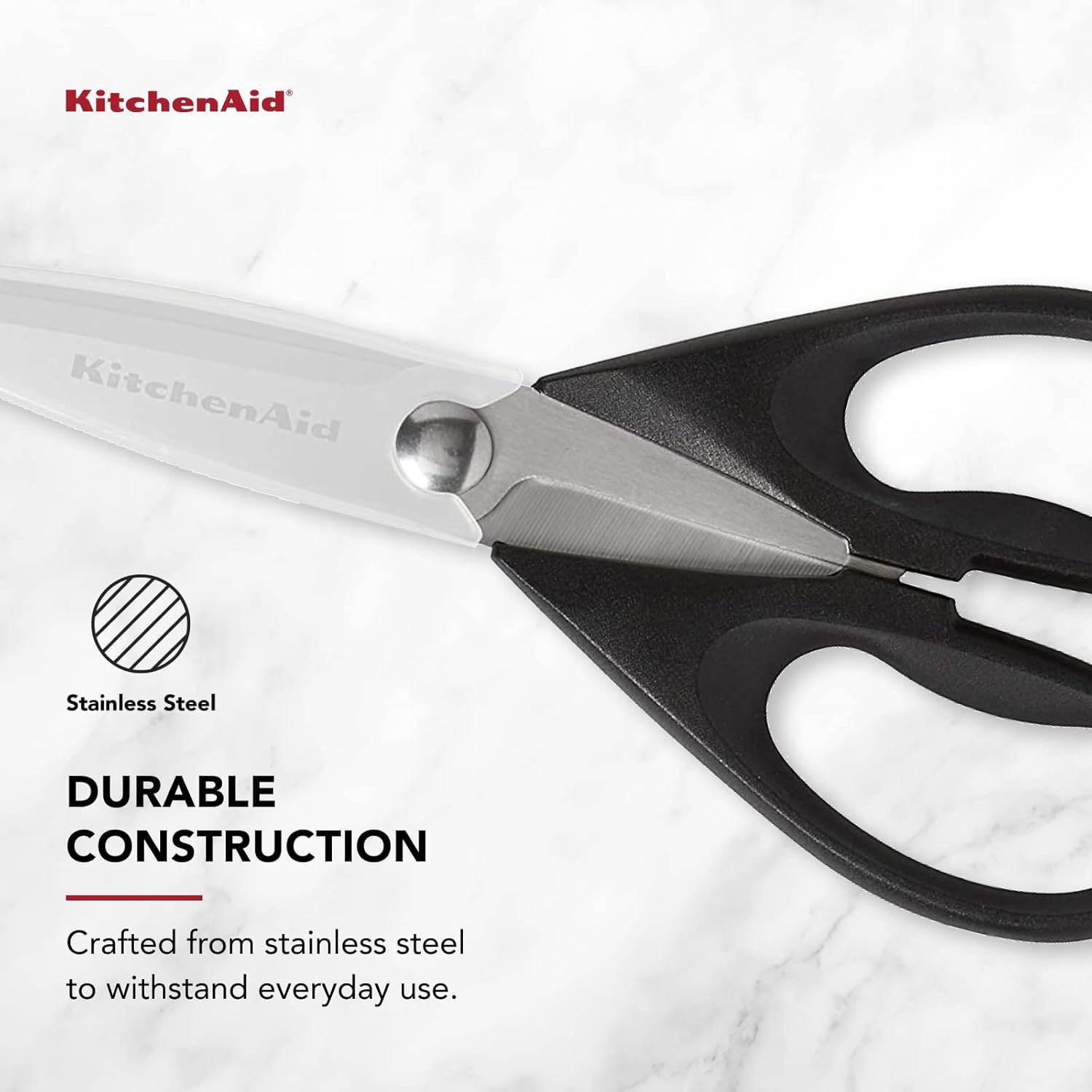 Thumbnail 2 de KitchenAid All Purpose Kitchen Shears with Protective Sheath (Dishwasher Safe) — Durable Stainless Steel, Soft-Grip Handle, Black