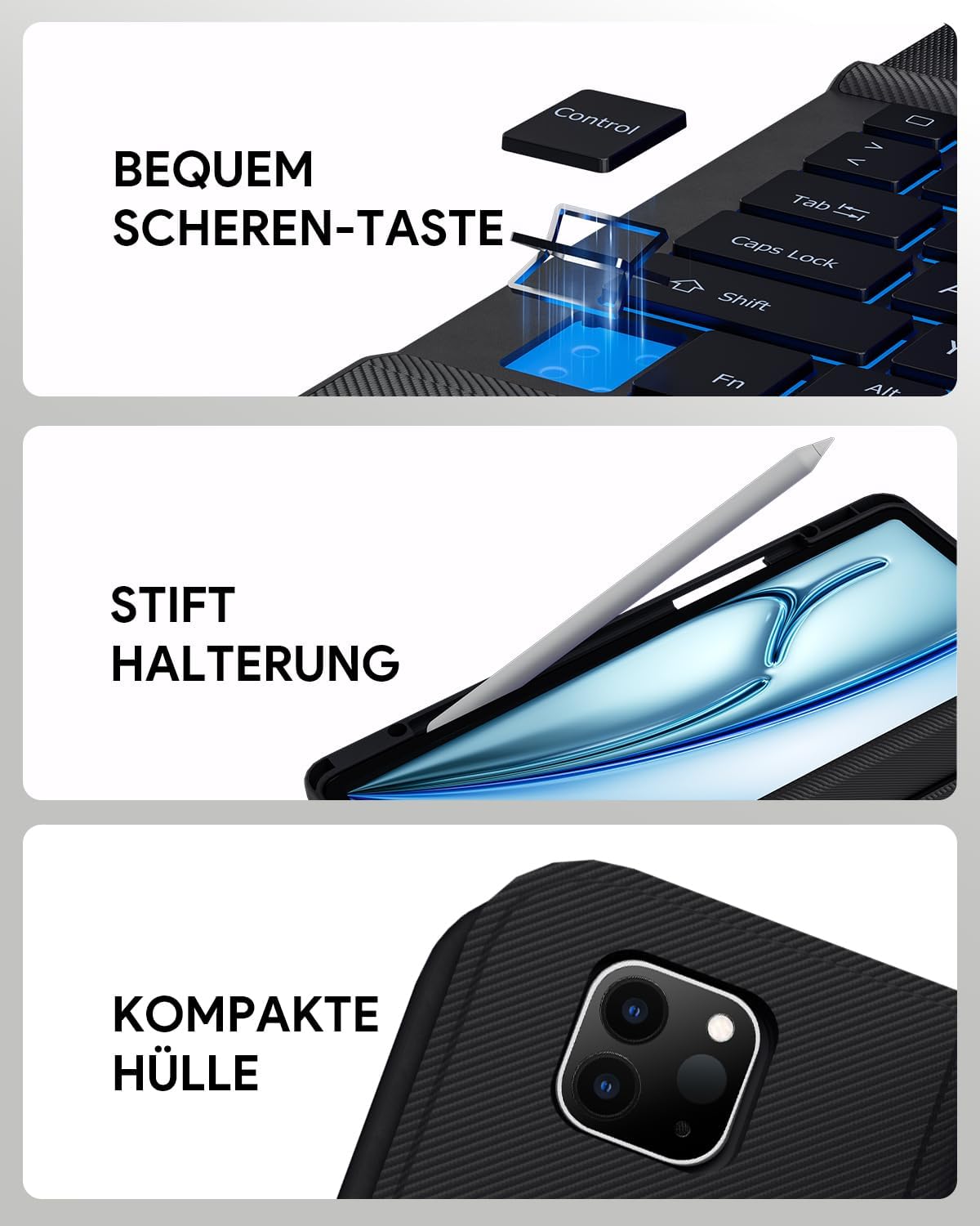 Thumbnail 6 de Doohoeek Schutzhülle mit Tastatur für iPad Air 13