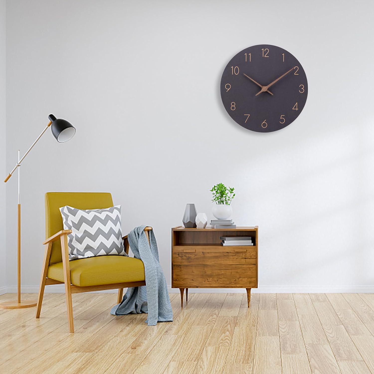 Detalle de ACCSHINE 1029611 MDF-wandklok 40 cm, stil met Romeinse cijfers