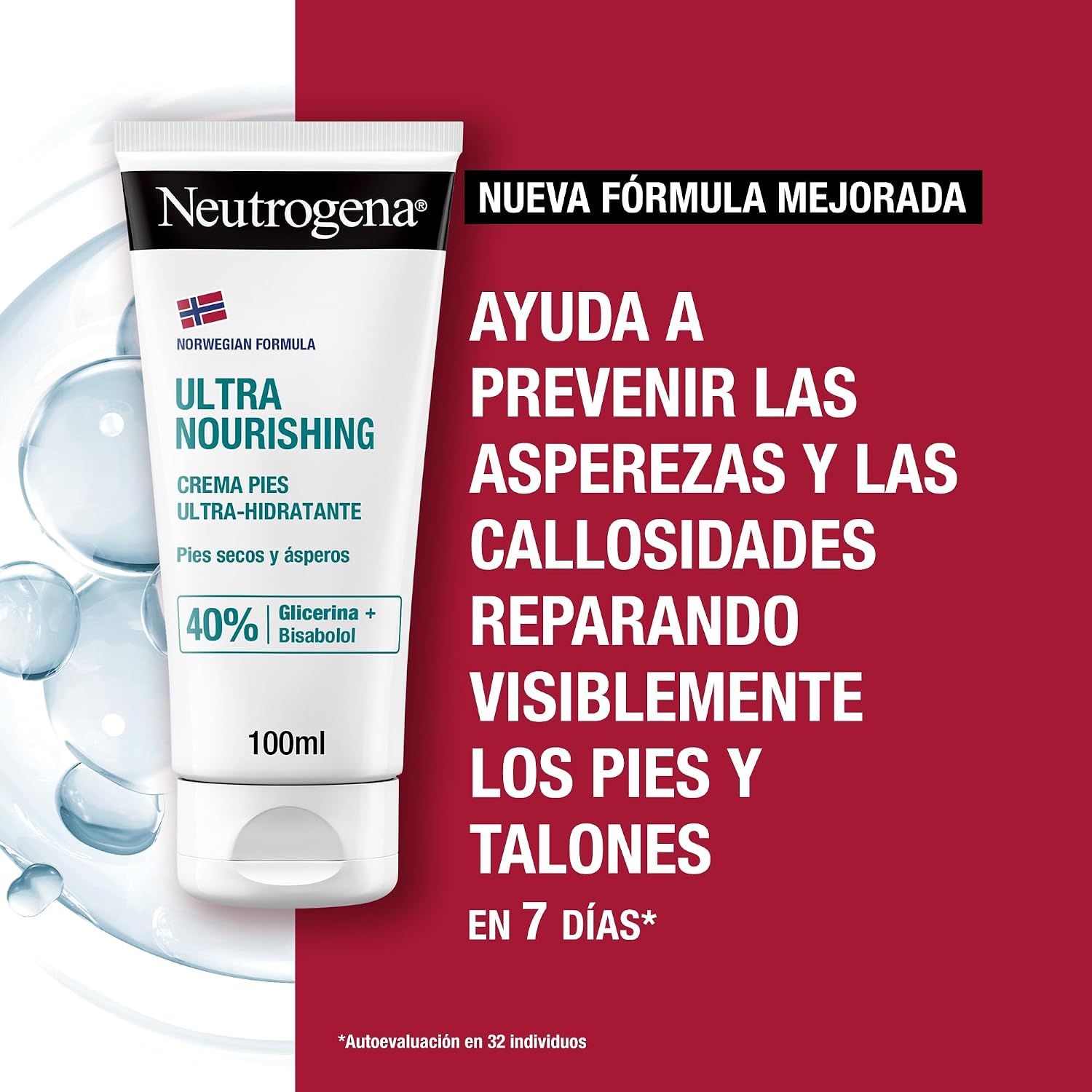 Detalle de Neutrogena Fórmula Noruega Crema Pies Ultra Hidratante (2 x 100 ml) para pies secos