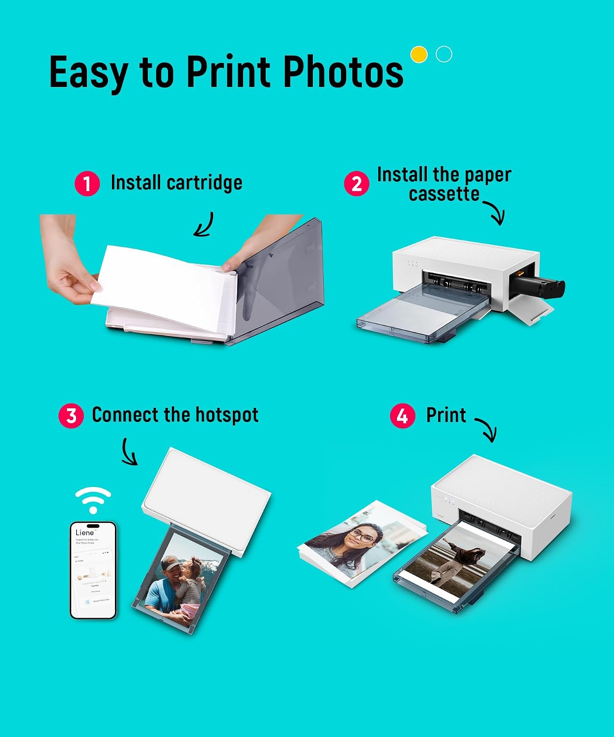 Thumbnail 6 de Liene M100 4x6 Photo Printer 100 Sheets 🎞