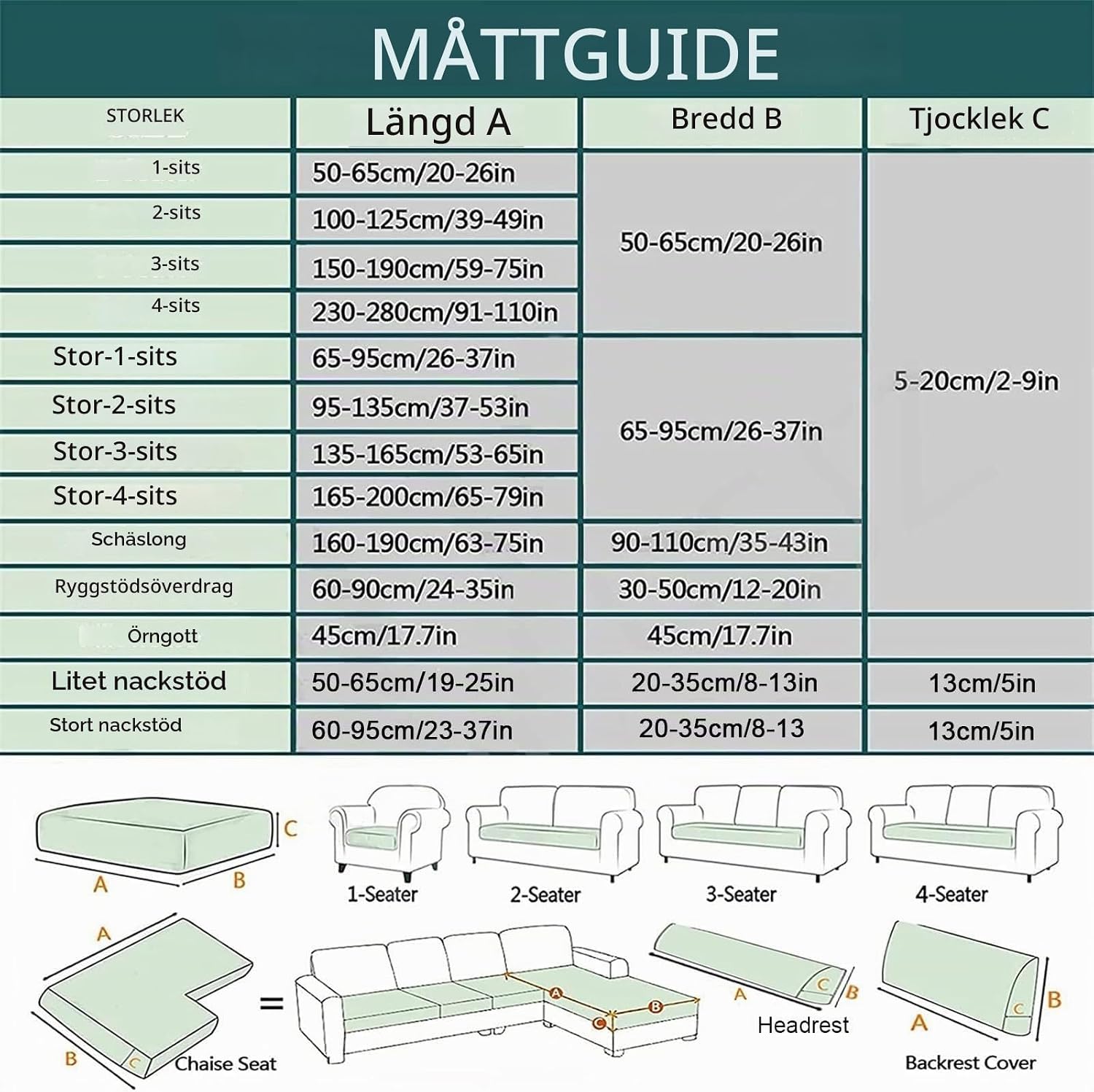 Detalle de YUMEIGE boqu Couch Covers ryggstödsskydd, ljusgrått med elastisk halkskyddsdesign