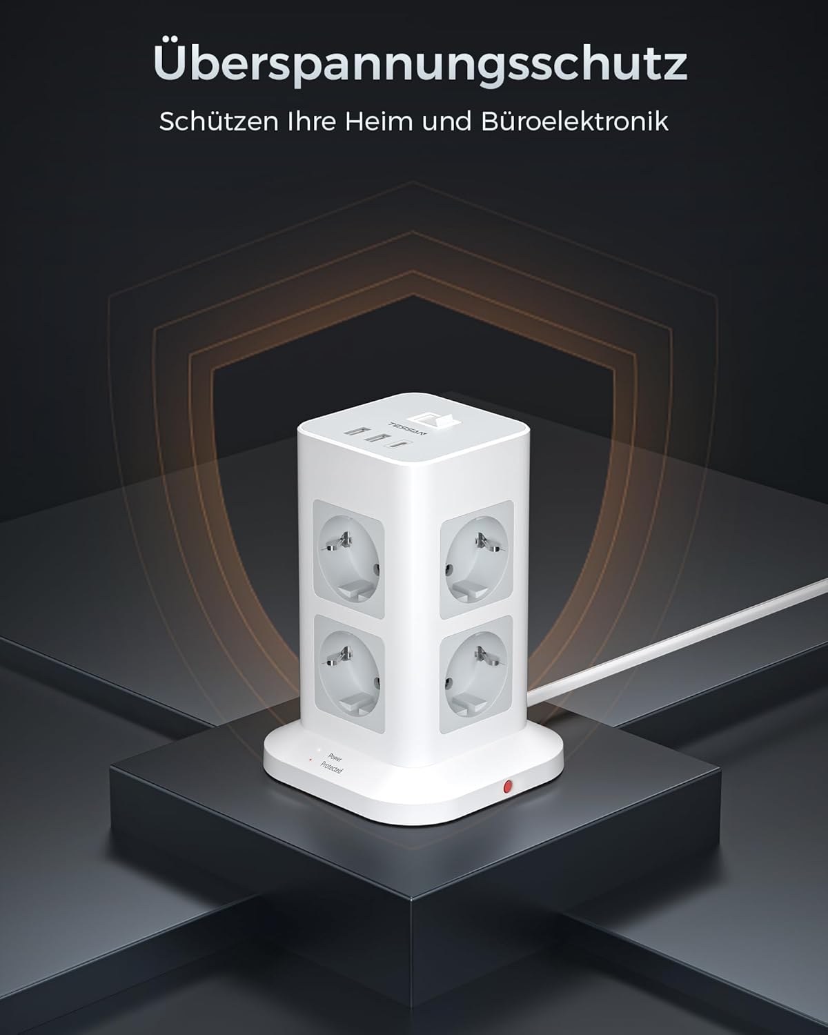 Thumbnail 4 de TESSAN 8‑fach Mehrfachsteckdose mit USB‑C 3600W 🔌