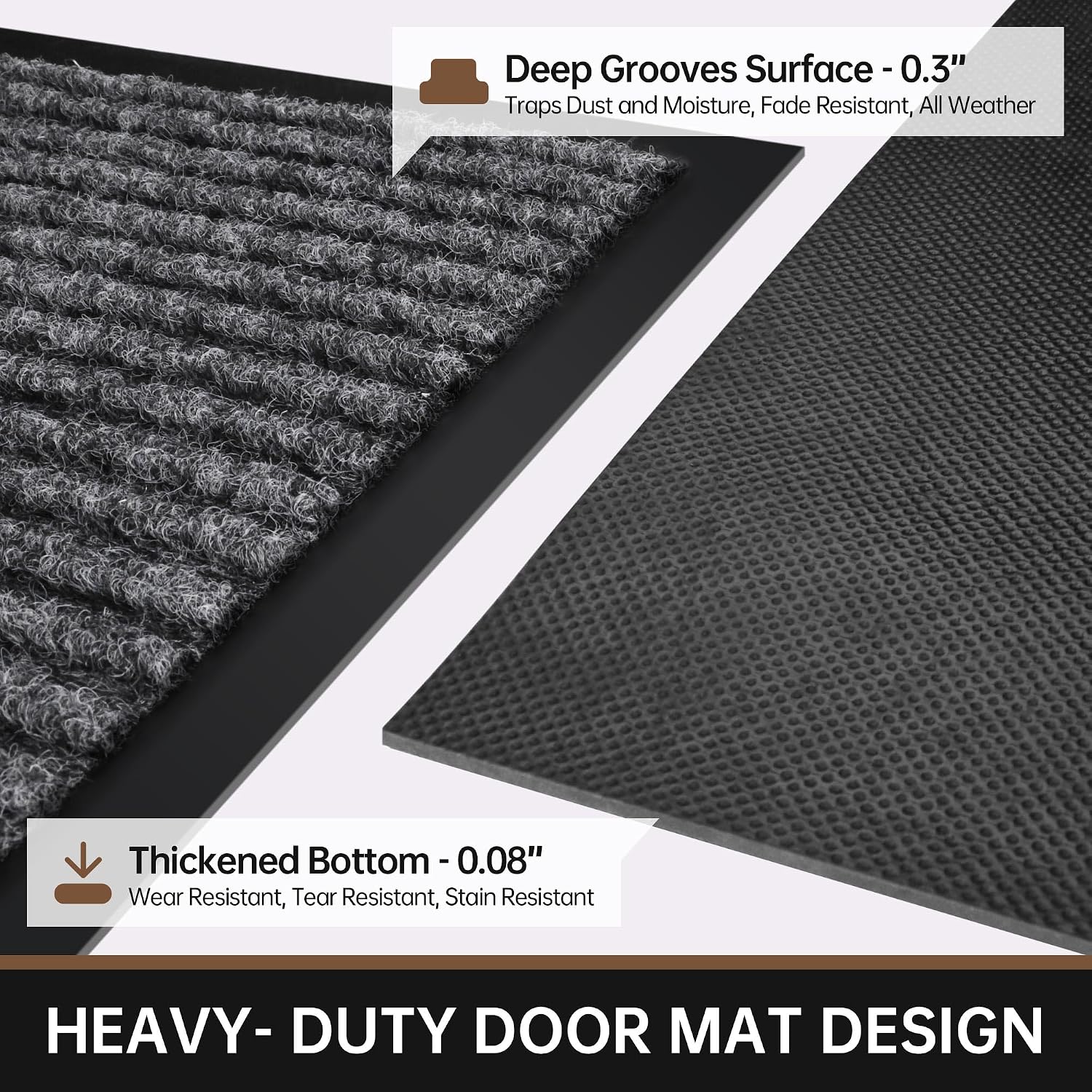 Detalle 2 de Futurwit Front Door Mat, 72" x 36" Heavy Duty Indoor/Outdoor Welcome Mat