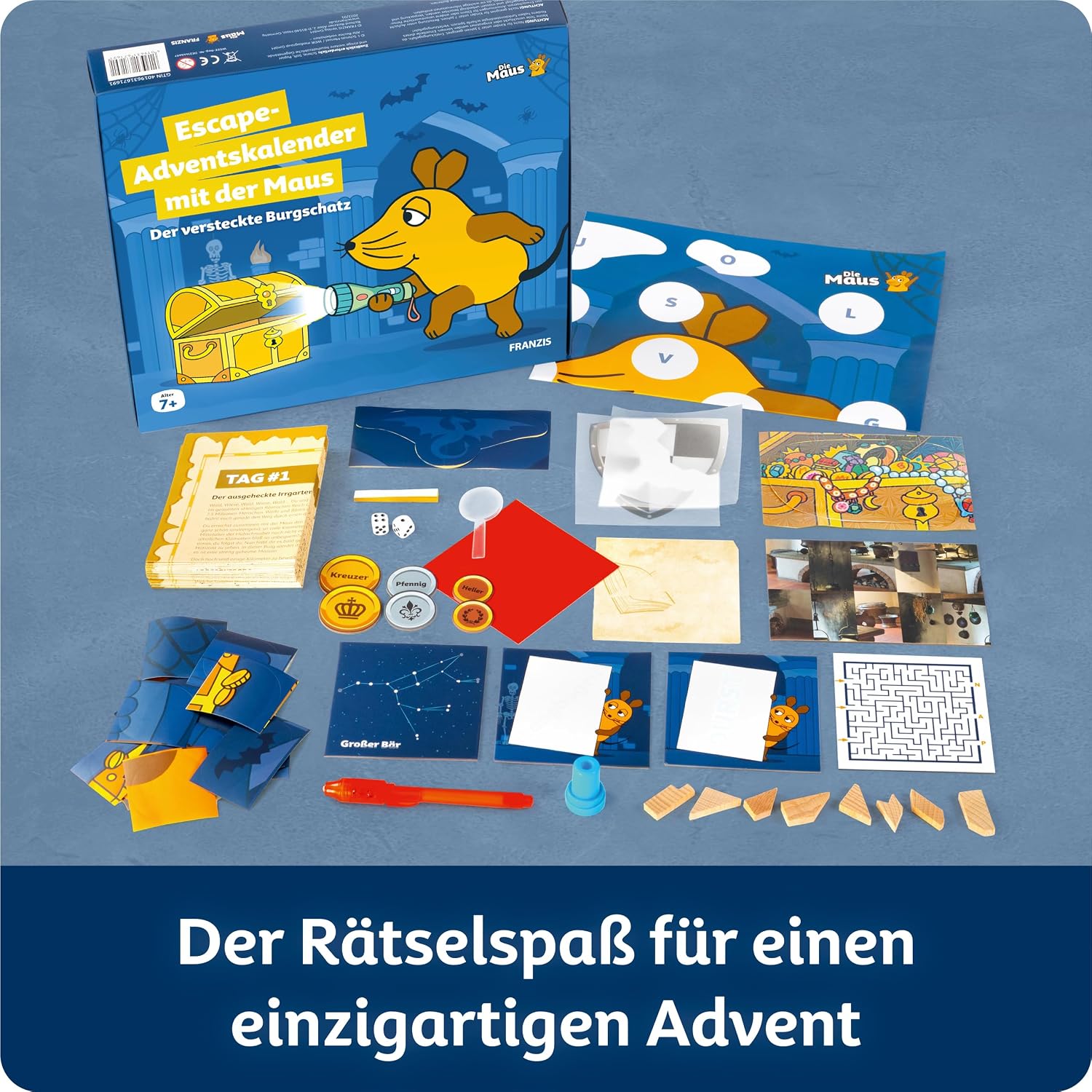 Detalle de Escape Adventskalender mit der Maus: Der versteckte Burgschatz (Ausgabe für den Buchhandel)