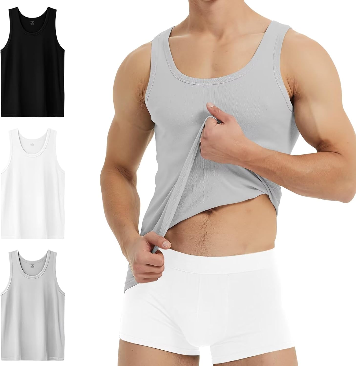 Thumbnail 6 de YouShow Unterhemd Herren – 3/5er Pack aus 100% Baumwolle, Feinripp