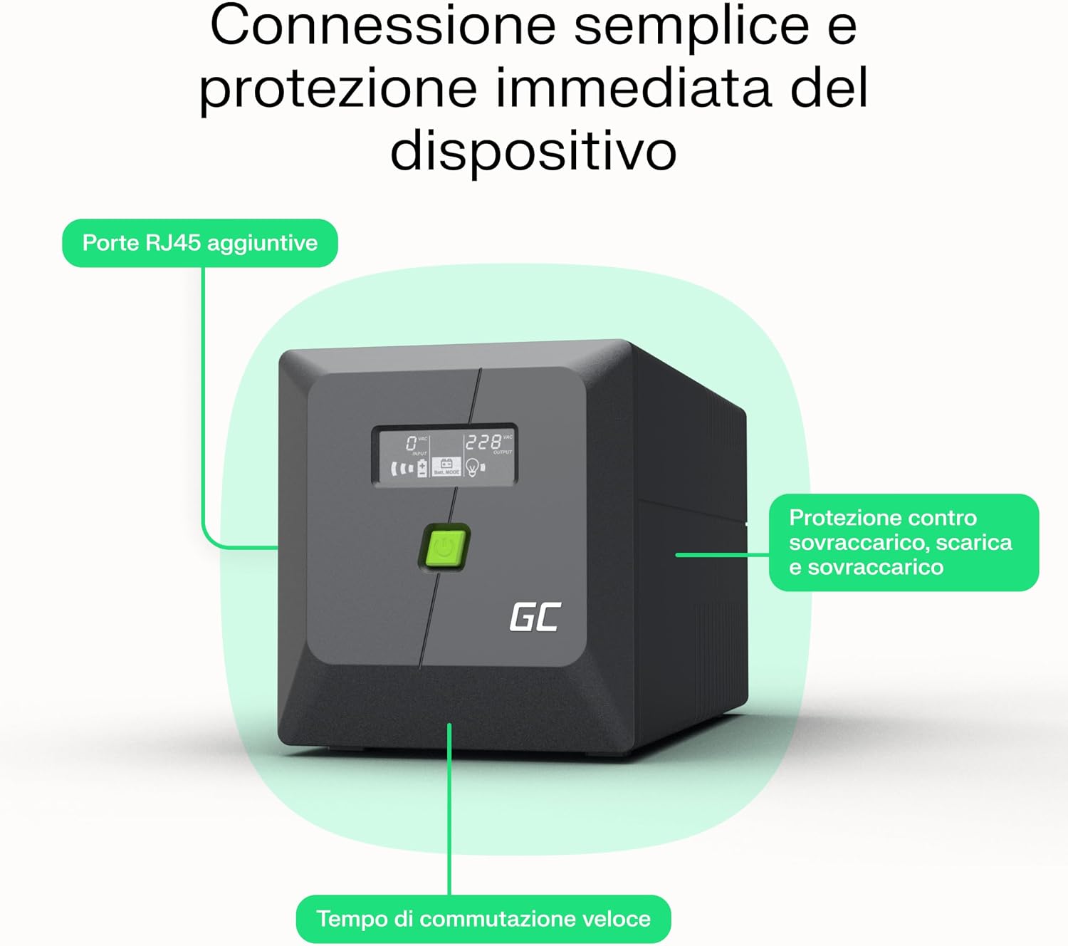 Thumbnail 3 de Green Cell PowerProof UPS 750VA 480W: protezione affidabile per PC e dispositivi di rete