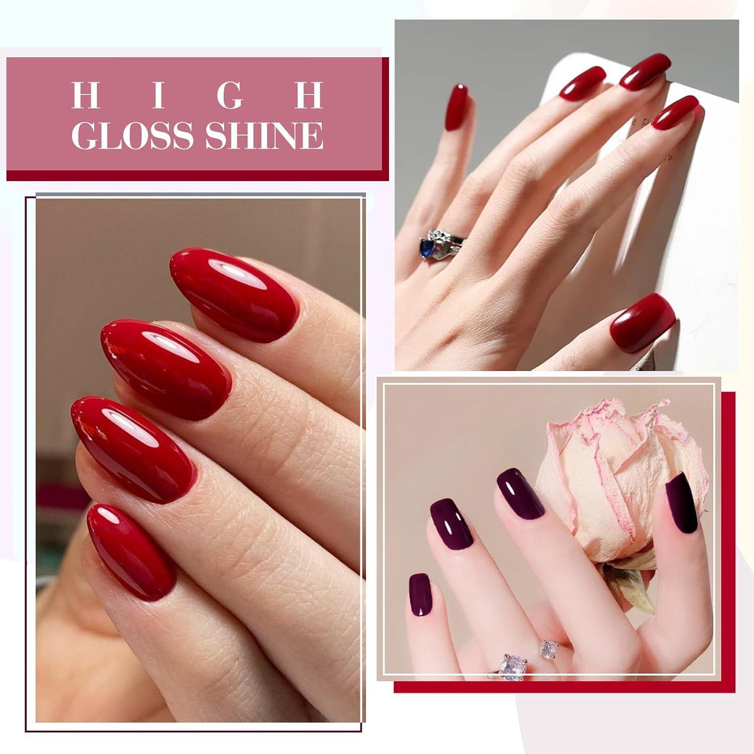 Thumbnail 3 de CANNI 6 Colors Gel Polish Deep Cherry Red