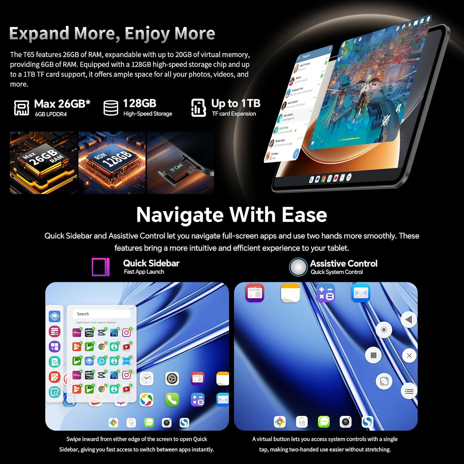 Detalle de TECLAST T65 13.4-inch Android 16 tablet