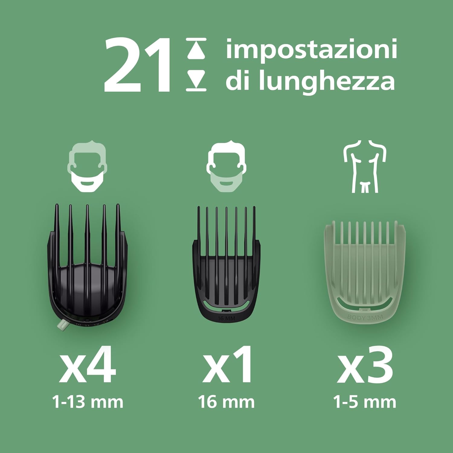Detalle 1 de Philips Multigroom Serie 7000 MG7931/15 rifinitore 16 in 1, 21 impostazioni