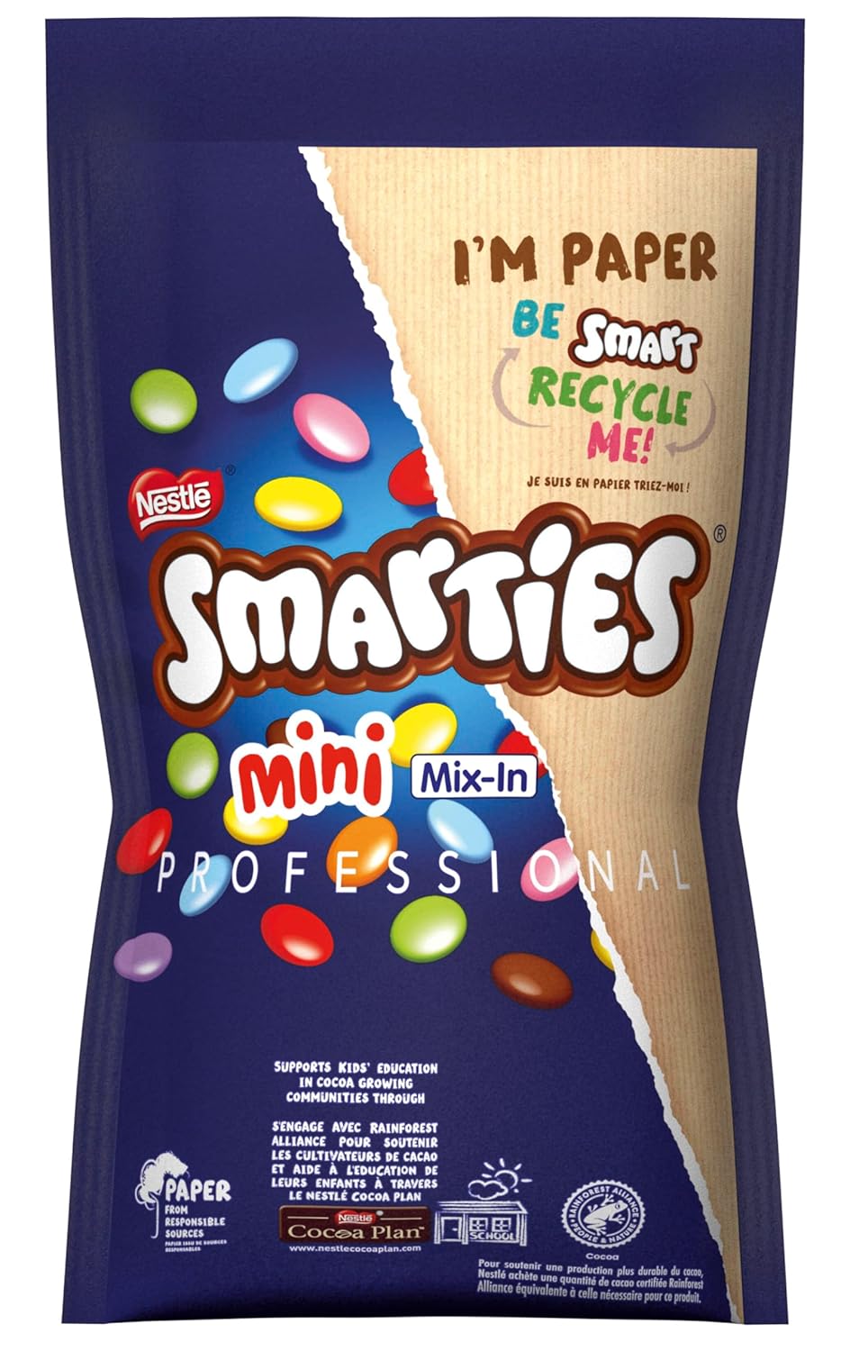 Detalle de SMARTIES Mini Mix-in – Kleine knusprige Pastillen mit Milchschokoladen-Geschmack, 500 g