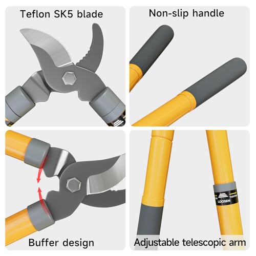 Thumbnail 2 de AIRAJ 42-61cm Telescopic Tree Loppers: Heavy-Duty BYPASS Garden Shears for Thick Branches