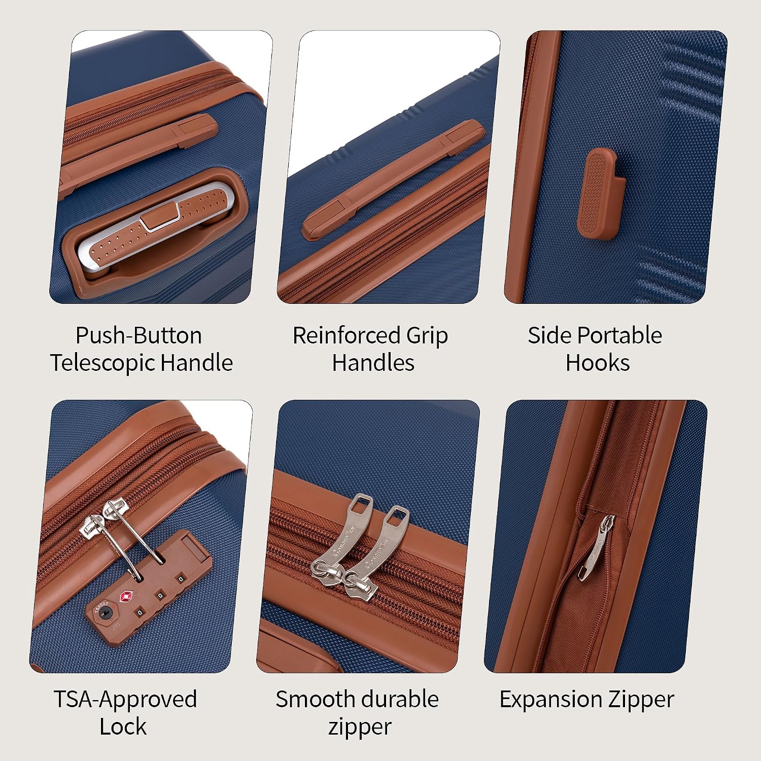 Thumbnail 5 de CONCEPTEN 5-Piece Expandable Hardside Luggage Set with Spinner Wheels (20/24/28in) in Dark Blue