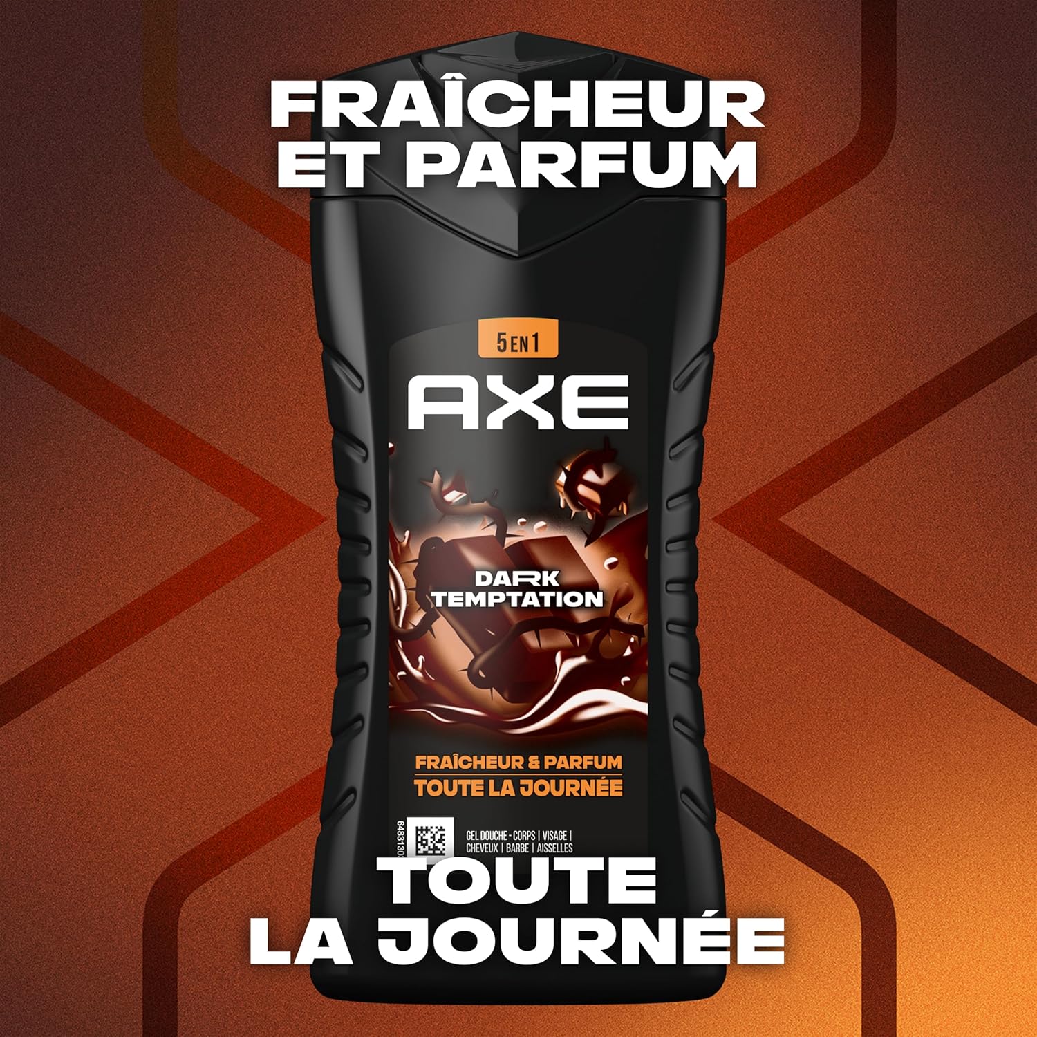 Thumbnail 4 de AXE Dark Temptation – Gel douche homme 5-en-1 250 ml (lot de 12) à l’odeur chocolat gourmand