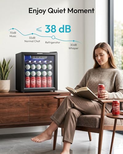 Thumbnail 6 de EUHOMY Drinks Fridge: Glass-Door Beer and Wine Cooler 55 Cans, 36L, 4–16°C