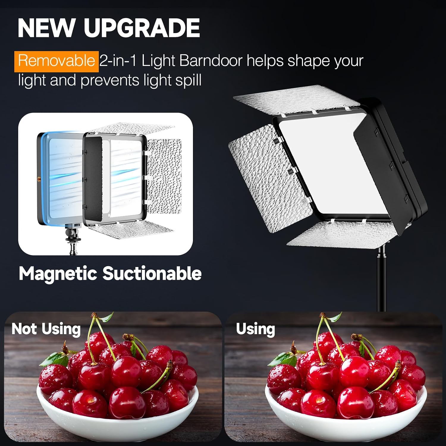 Thumbnail 2 de EMART 2-Pack LED Photography Lighting Kit (25 x 20cm) with Tripods, 2800K–7000K Dimmable Panel Lights