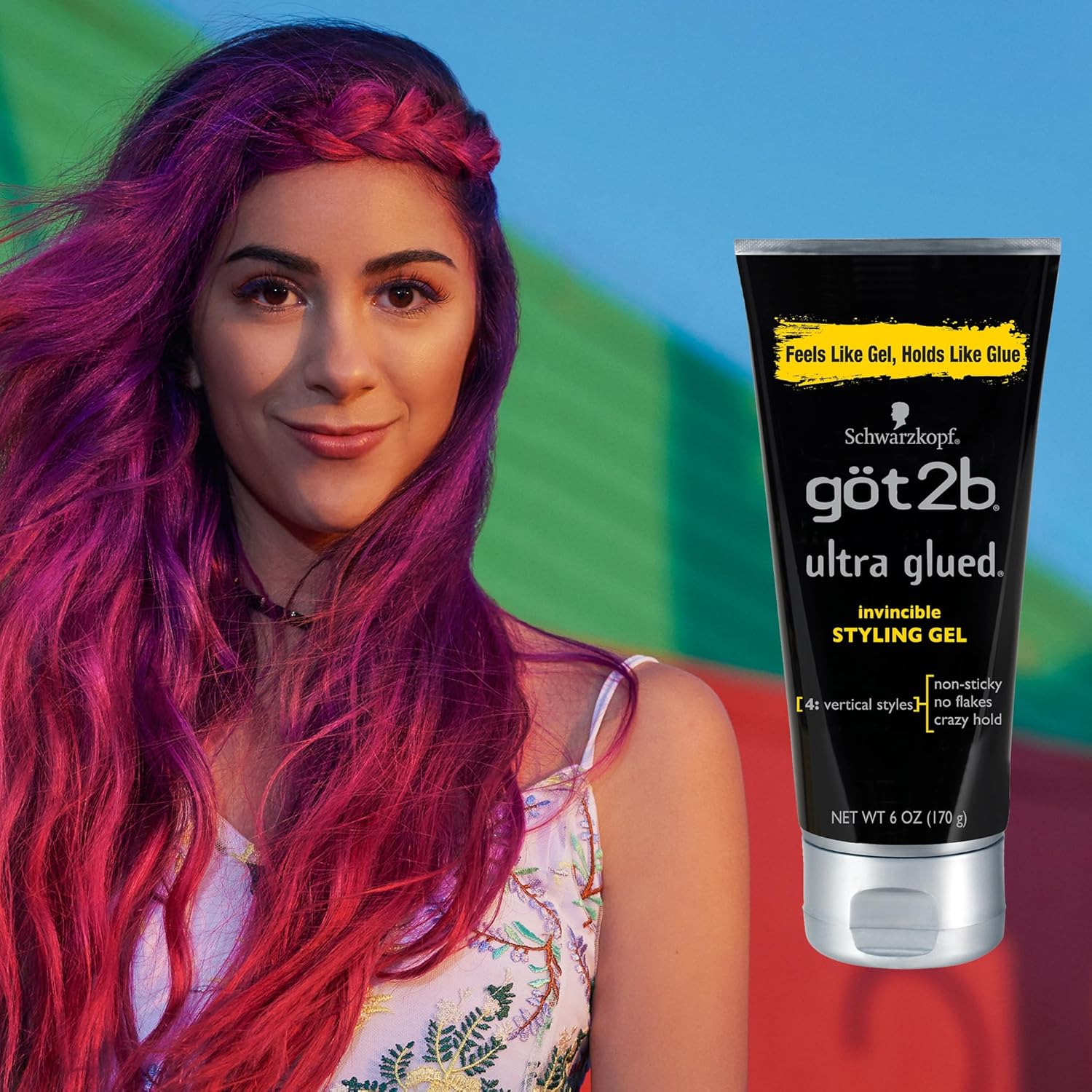 Detalle de got2b Ultra Glued Invincible Styling Gel Set – Ultra Hold with Alpha XTR Technology (2 Tubes + Travel Size)