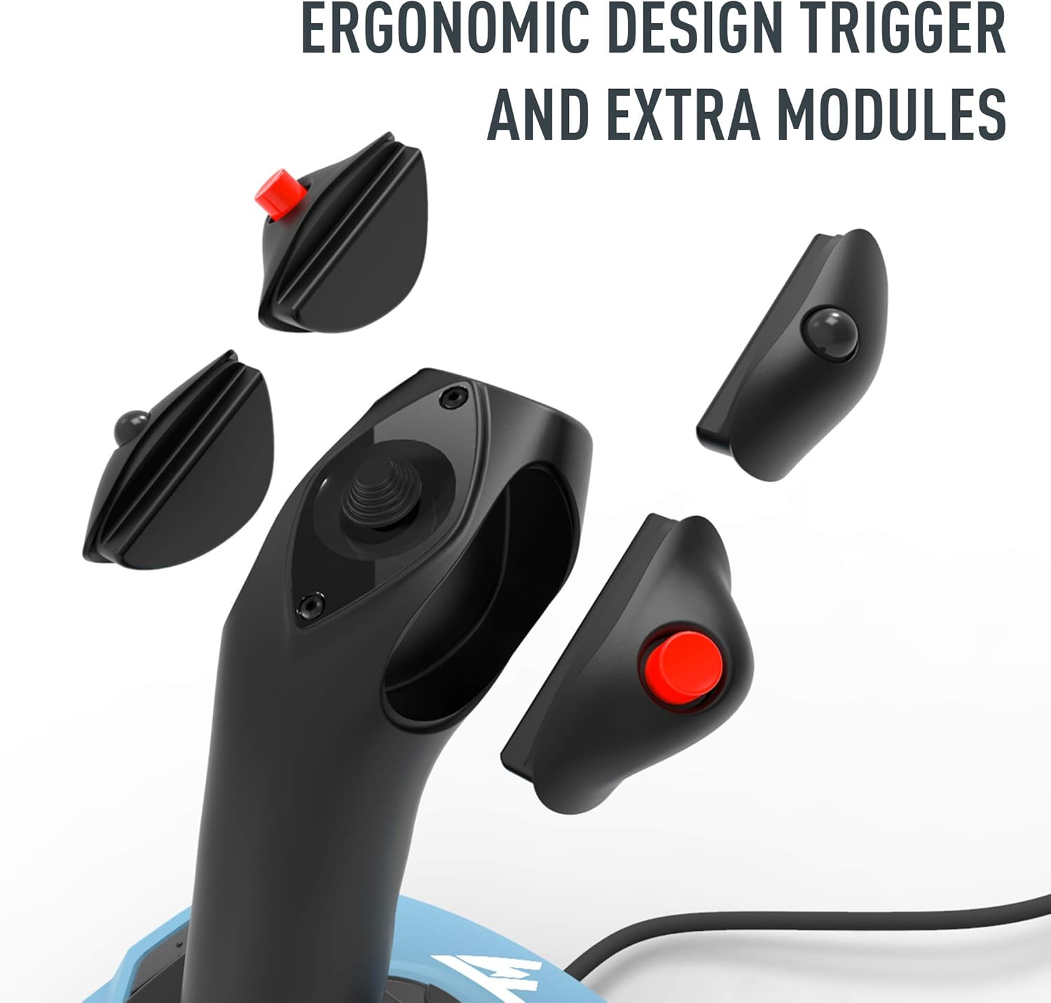 Detalle de Thrustmaster TCA Sidestick Airbus Edition – Joystick ergonómico replica 1:1 con sensori magnetici