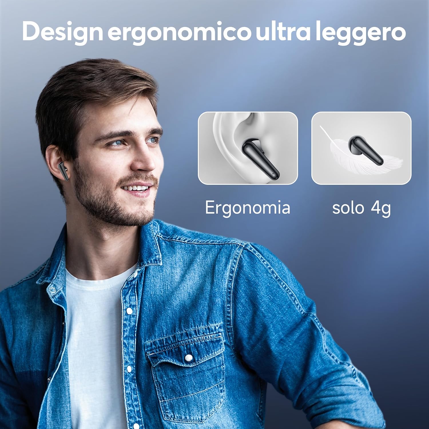 Thumbnail 6 de Cuffie Bluetooth 60 Ore: Auricolari In-Ear Hi‑Fi con ANC ENC, Display LED e IPX7