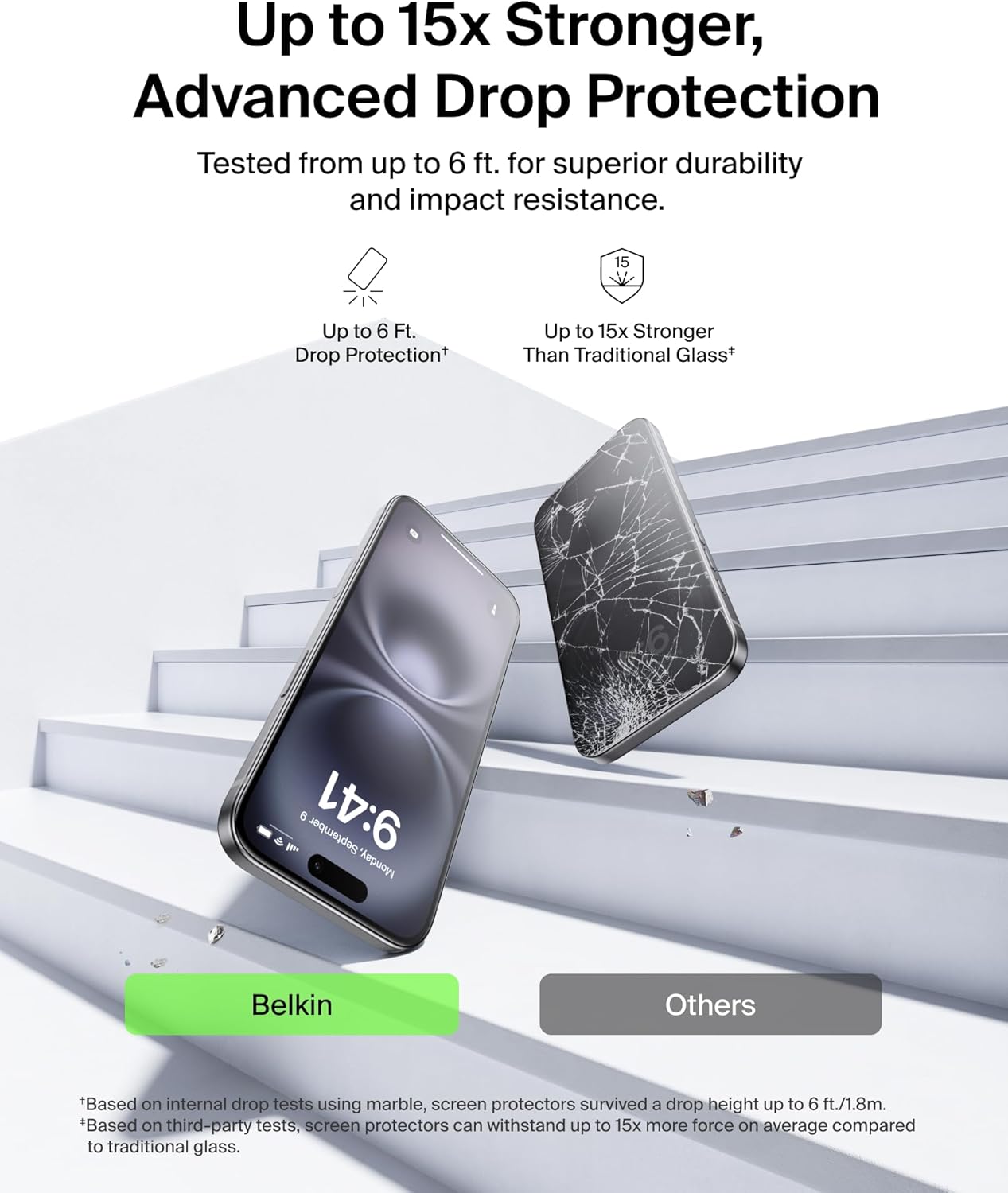 Detalle de Belkin ScreenForce TemperedGlass 2-pack for iPhone 17 Pro Max