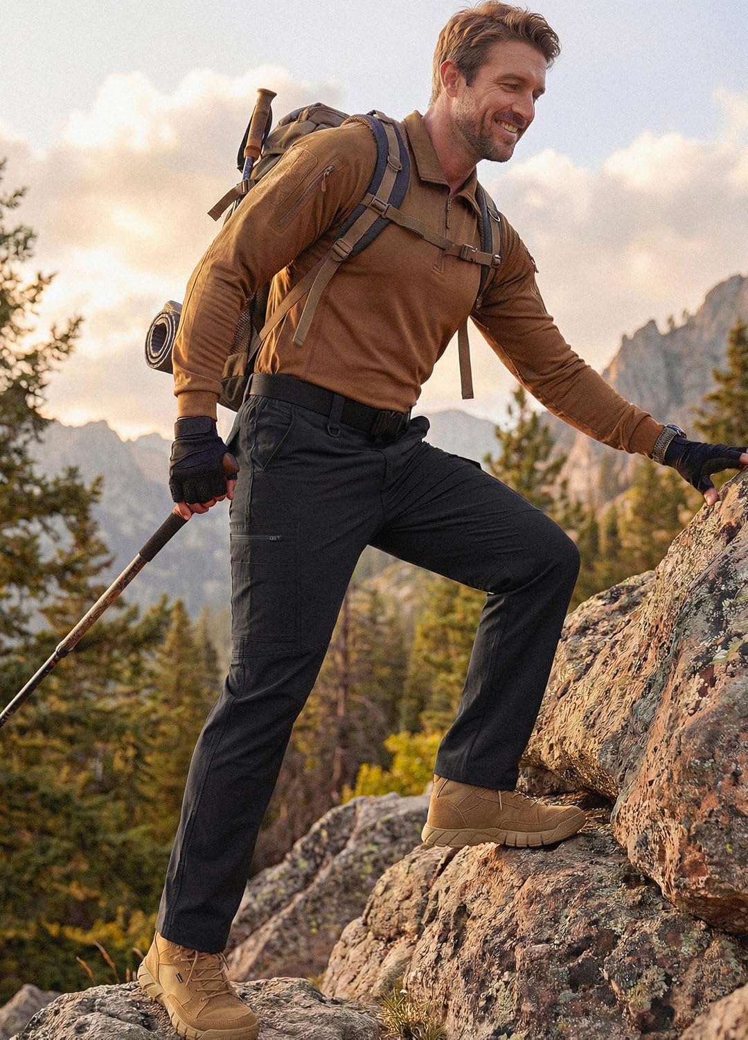 Thumbnail 2 de Libin Men's Work Pants: Water-Resistant Hiking Cargo Pants with 9 Pockets