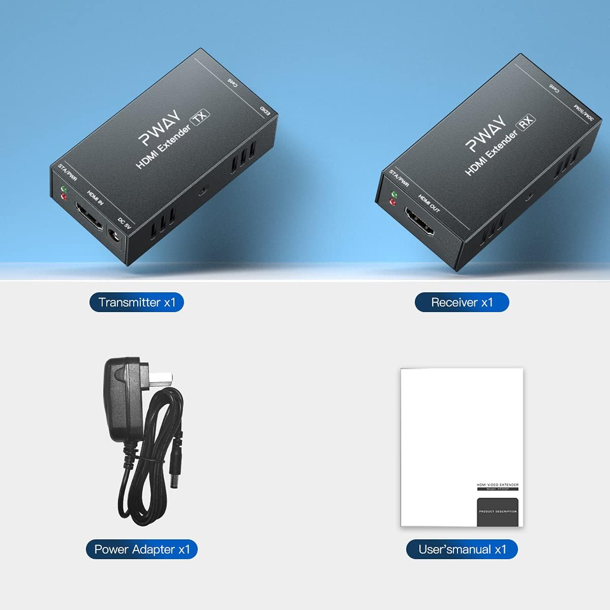 Thumbnail 6 de HDMI Extender 165ft Over Single Cat5e/6 Ethernet – 1080P@60Hz, No Delay, POC EDID