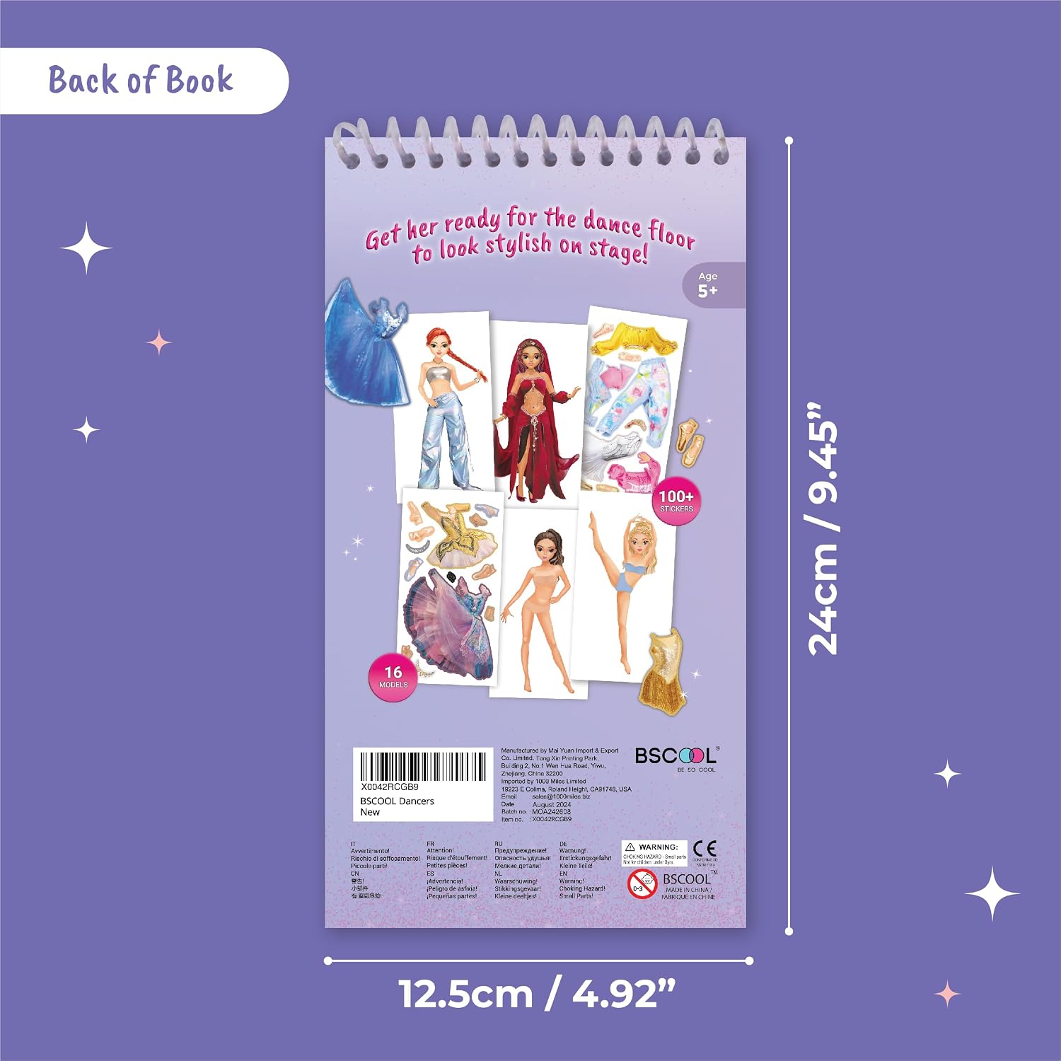 Detalle de BSCOOL Dancers Dress-Up Sticker Activity Book, 100+ Stickers for Ages 5+