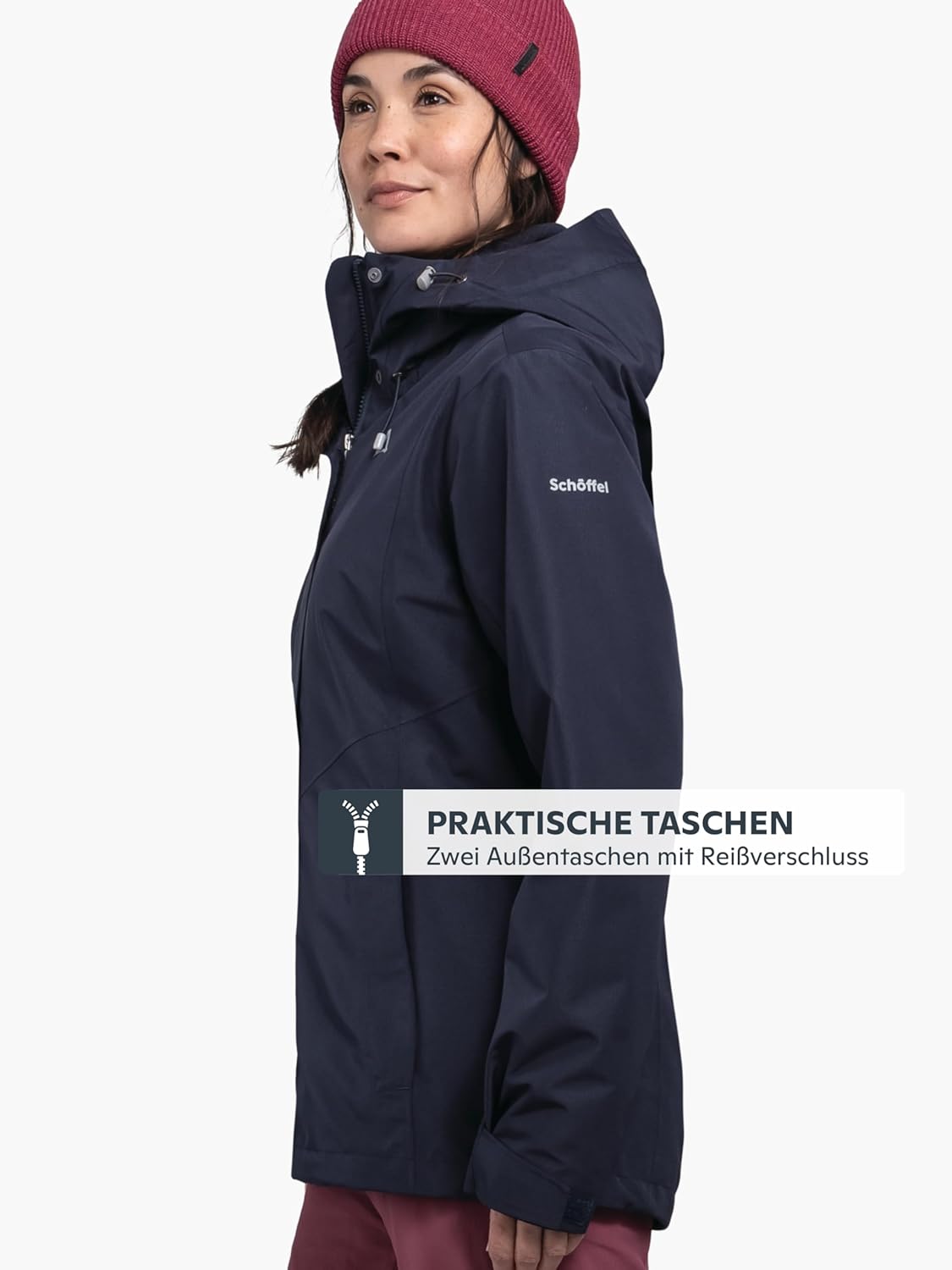 Detalle 2 de Schöffel Damen 3in1 Jacket Style Okere WMS – Wasserdichte 3-in-1 Outdoorjacke mit herausnehmbarer Fleecejacke