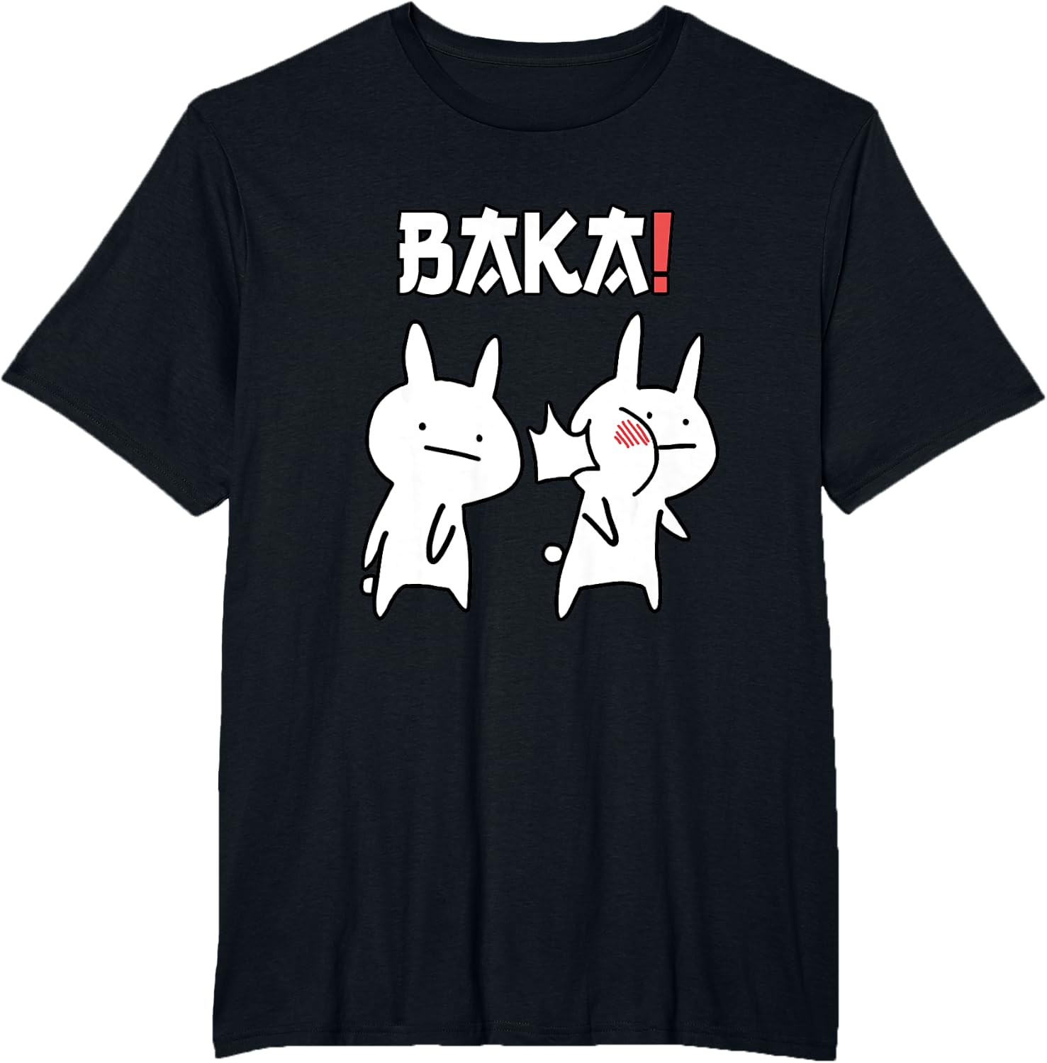 Thumbnail 5 de T-shirt anime kawaii Baka, schiaffi di coniglio