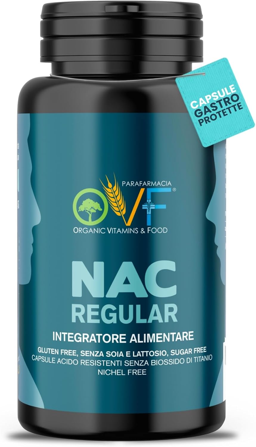 Detalle de OVF NAC 600 mg - N-acetilcisteina 60 capsule, 2 mesi di fornitura, senza glutine e senza lattosio