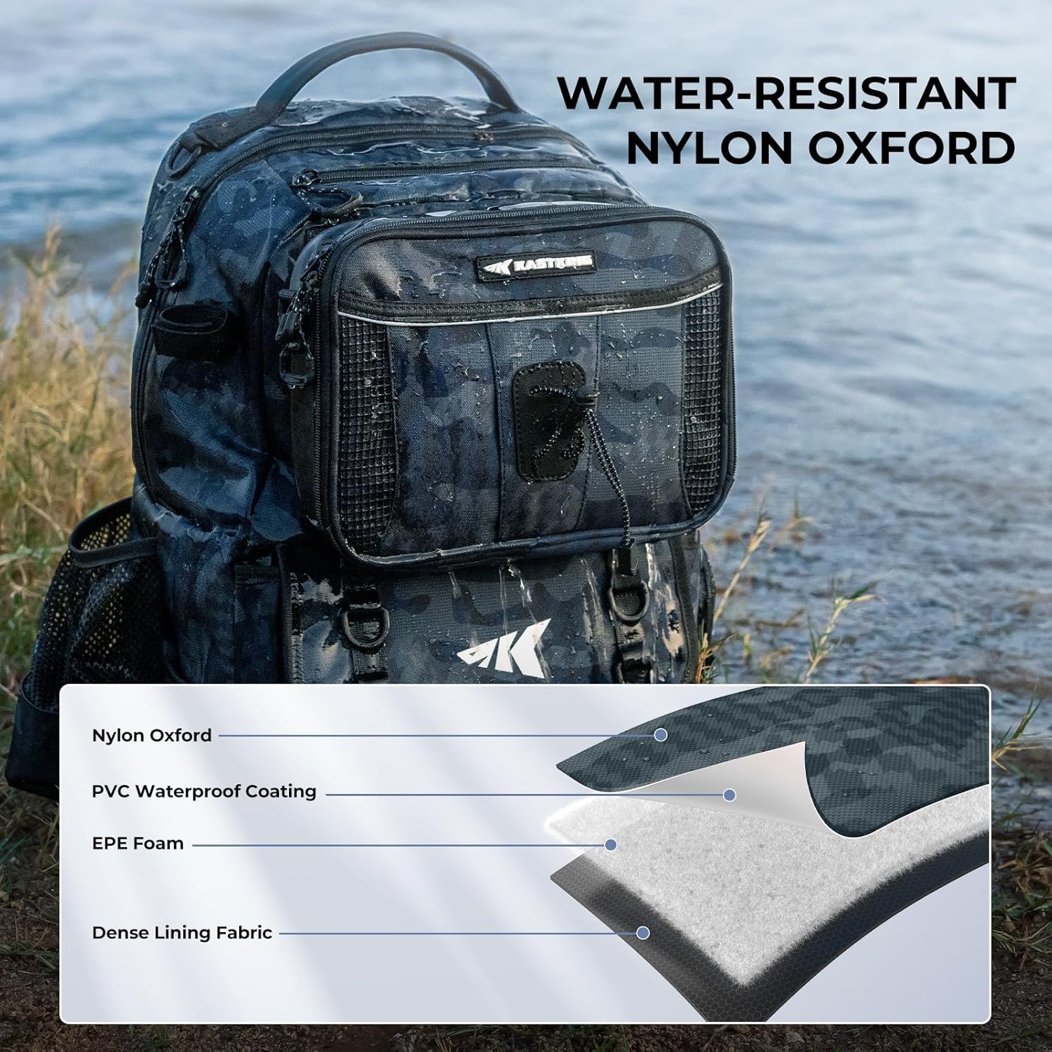 Thumbnail 5 de KastKing BaitSpace 50L Fishing Tackle Backpack with Removable Bait Binder and 2 Rod Holders