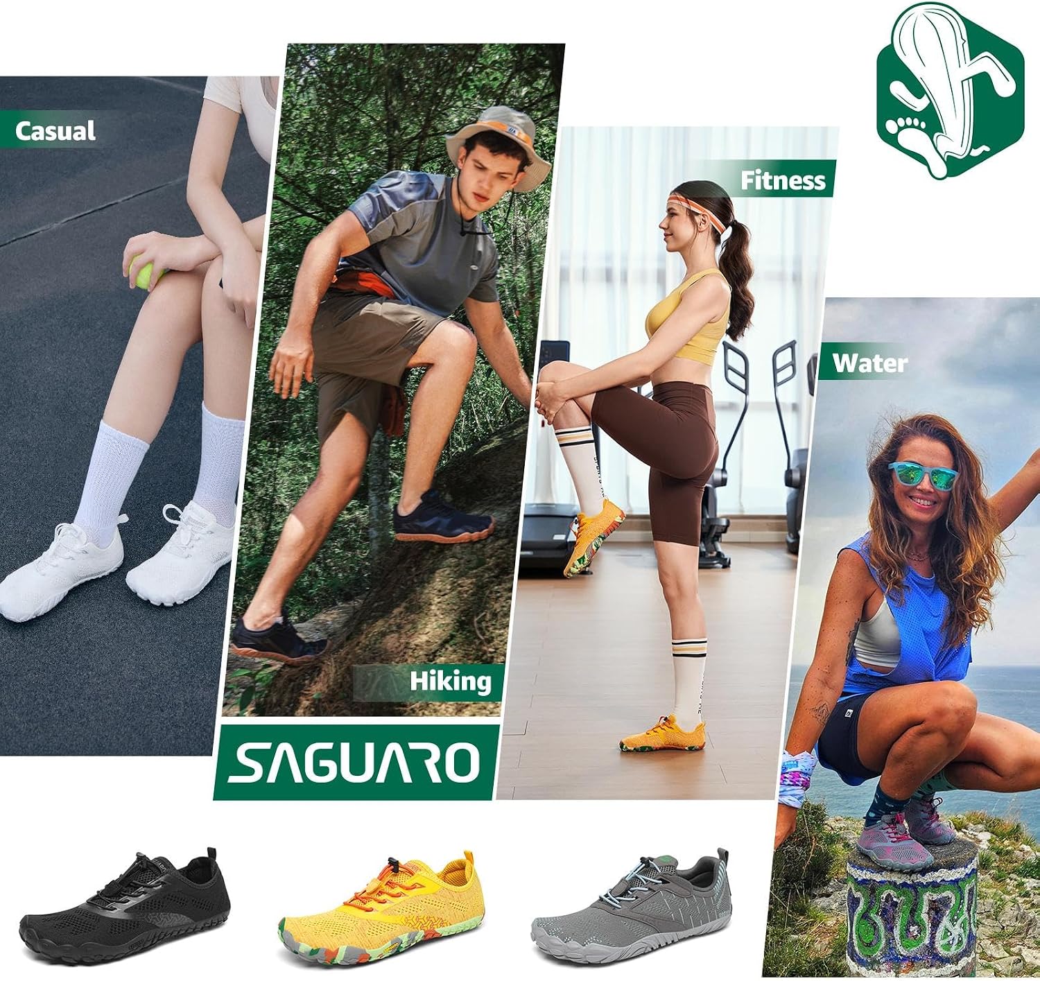 Detalle 2 de SAGUARO Barfußschuhe – Wanderschuhe für Herren & Damen, atmungsaktiv, rutschfest, minimalistischer Schuh mit breitem Zehenraum