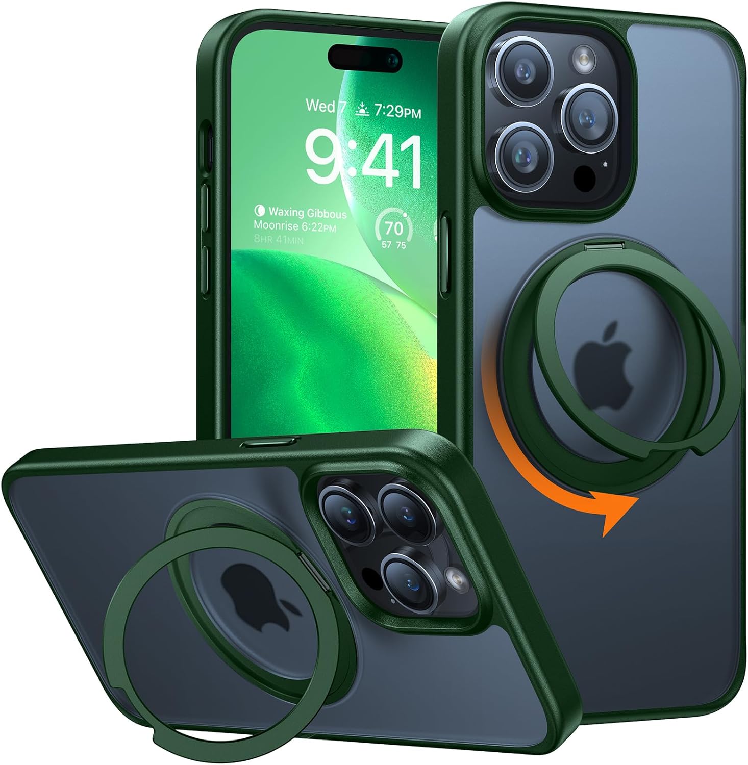 Thumbnail 6 de TORRAS Upgraded 360 Rotatable Magnetic Ring for iPhone 15 Pro Max Case with MagSafe Stand
