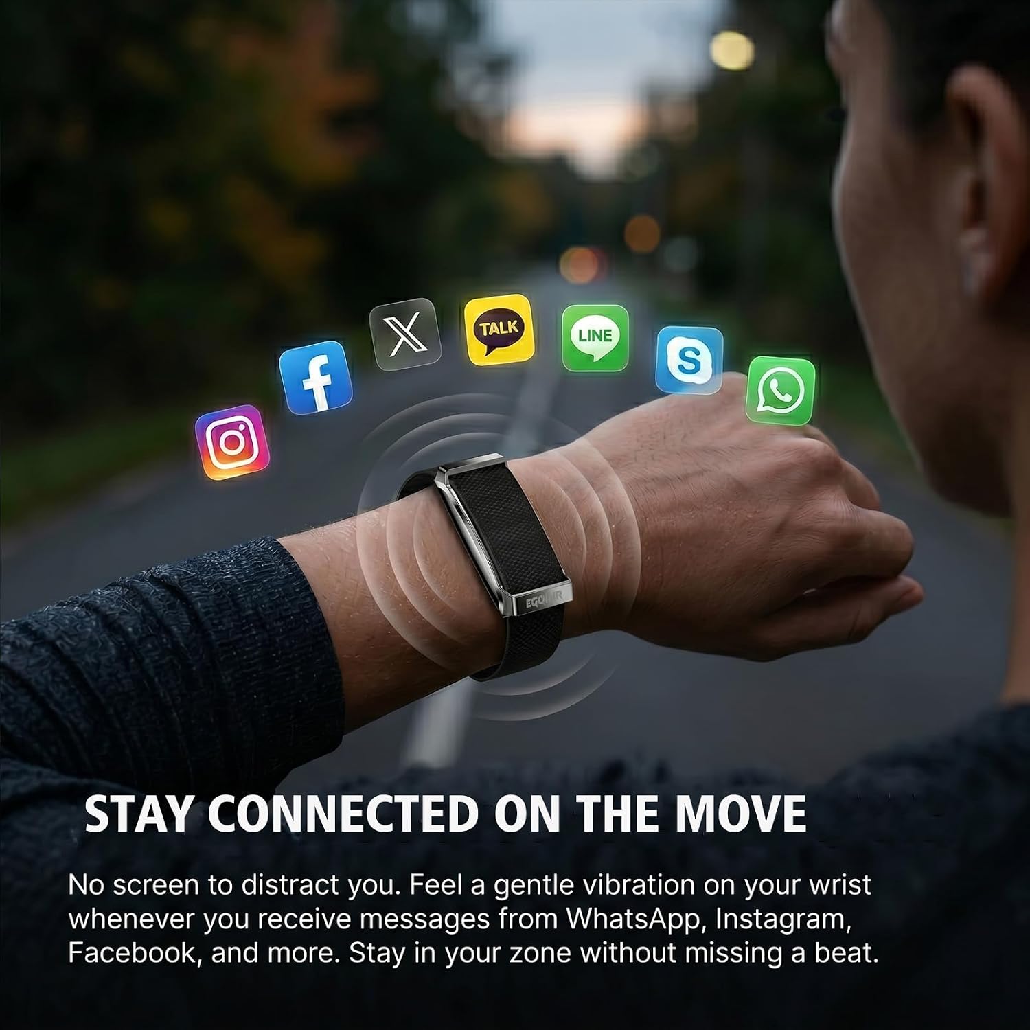 Detalle de EGQINR Smart Bracelet for Men and Women – 9mm Ultra-Thin Fitness Tracker