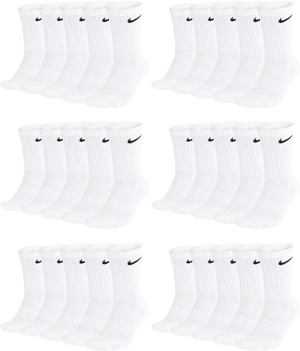 Thumbnail 2 de Nike Mixte Cush Crew - 3p Value Chaussette Noir/Blanc (S EU) – Confort et durabilité