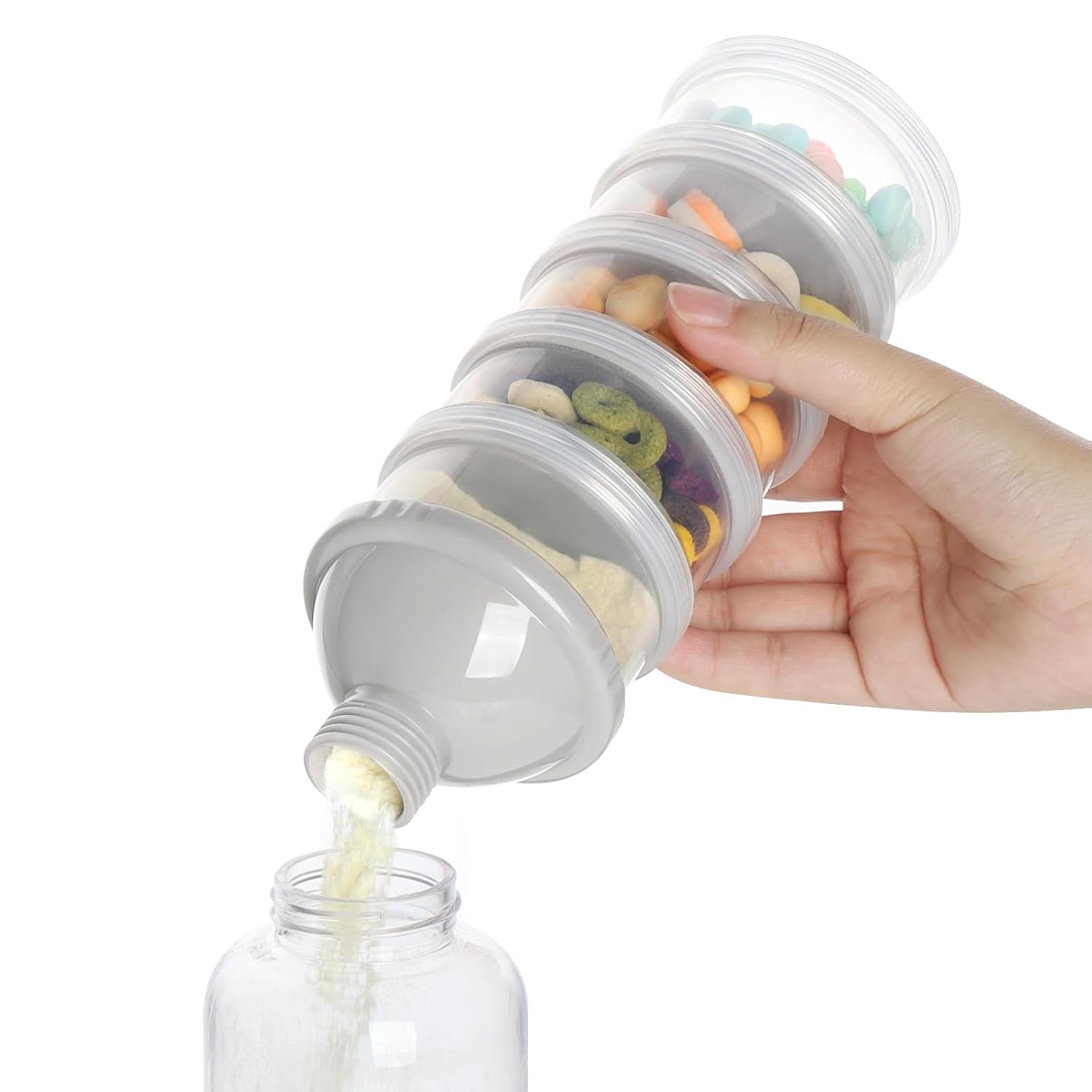 Detalle 1 de Accmor On The Go Formula Dispenser, 5 Stackable Compartments, BPA-Free PP